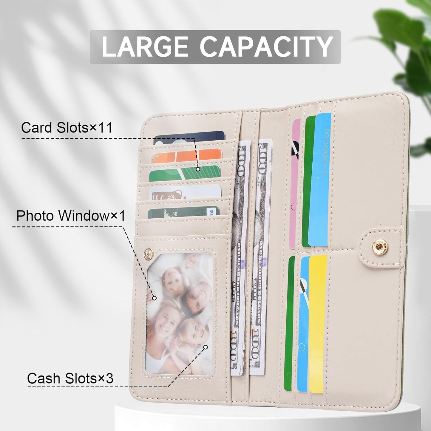 RFID Wallet Women Ultra Slim Thin Womens Wallet Compact Clutch Long Ladies Wallet for Women PURPLE