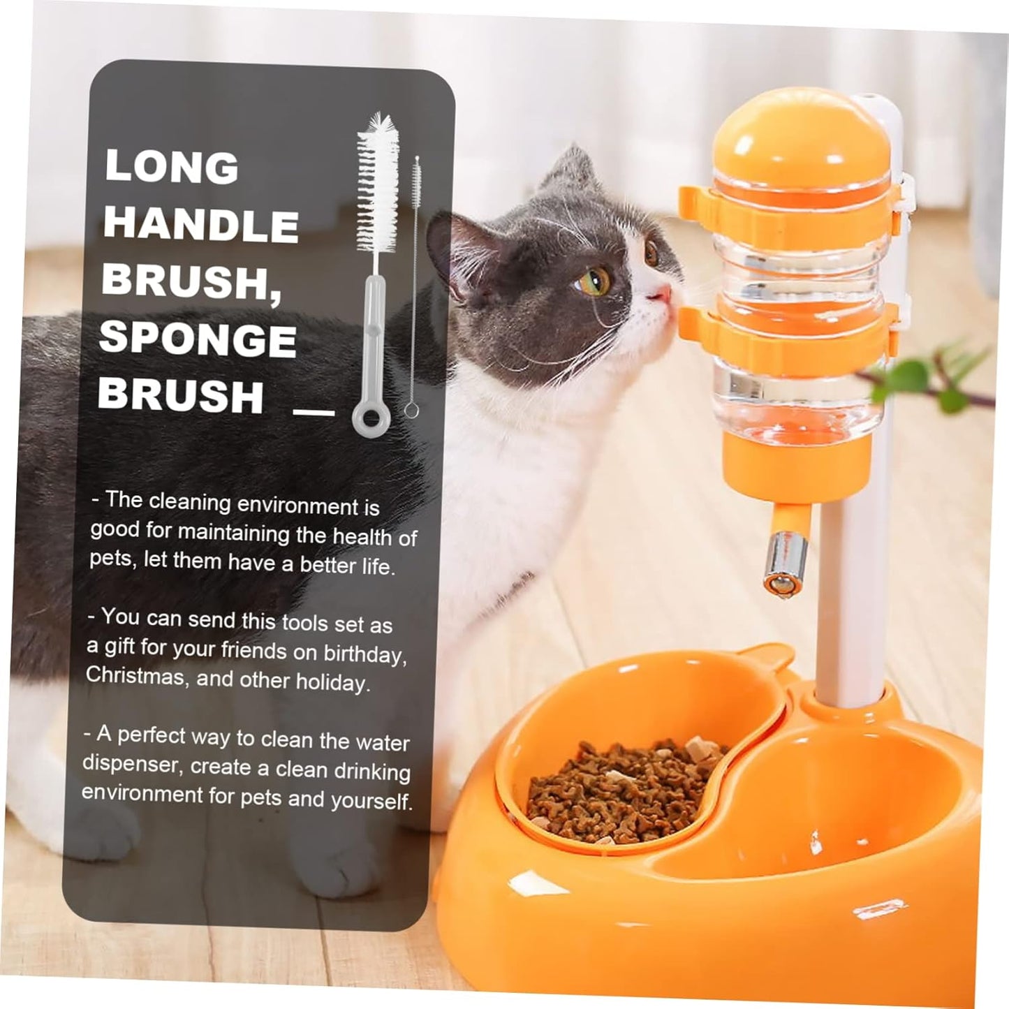 Baluue Portable Pet Bowl Cleaning Tools Pet Water Fountain Scrub Brush Set for Cats Dogs