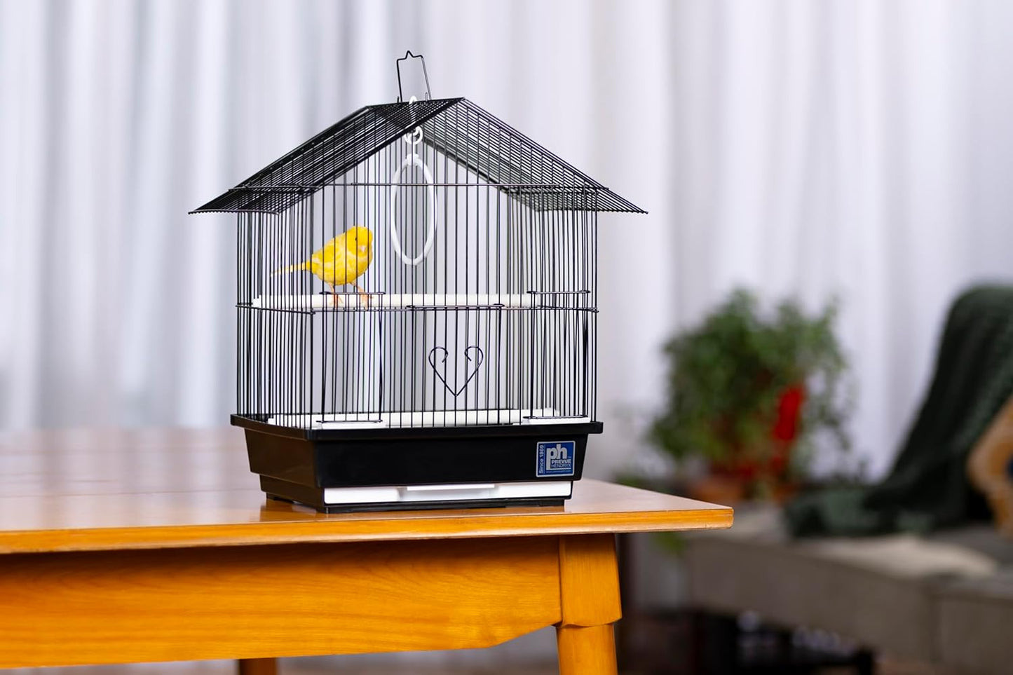 Prevue Pet Parakeet Manor Bird Cage with Handle - Versatile Carrier for Home or Travel, Small Bird Accessories, Easy Storage, Ideal for Canaries, Budgies, Finches, Parakeets, and More - Black