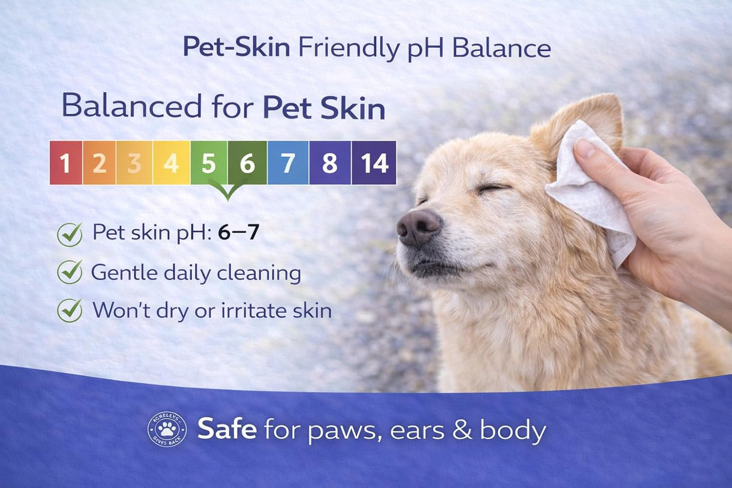 100 Count Dog Wipes, Plant-Based Bamboo Pet Wipes for Dogs & Cats, No Rinse Cleaning for Paws, Body & Butt, Deodorizing & Gentle