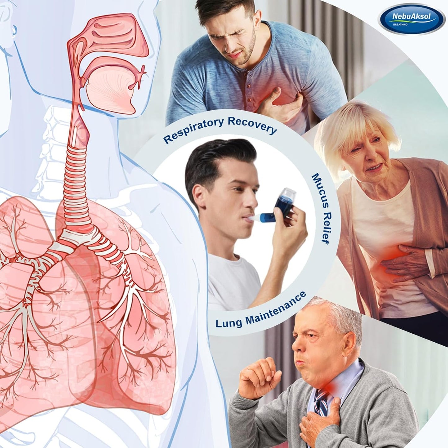 Flutter Valve, Breathing Exercise Device for Lungs, Adjustable Resistance Natural Mucus Clearance, Portable Lung Exerciser Device | Breathing Trainer