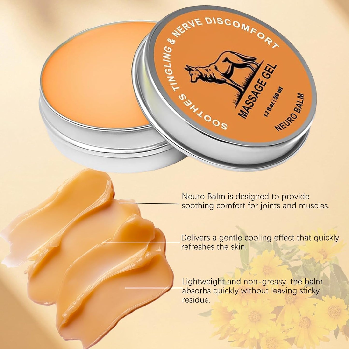 Neuro Balm, Nerve Relief Balm for Neuropathy, Natural Herbal Joint Care Cooling Soothing Massage Cream with Magnesium and Menthol, Joint & Muscle Care Ointment (1)