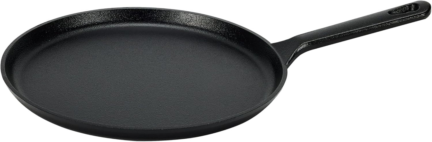 Amazon Basics Pre-Seasoned Cast Iron 5-Piece Cookware Set, Oven Safe, Cooks Evenly, 14.17 x 12.2 x 10.63 in, Black
