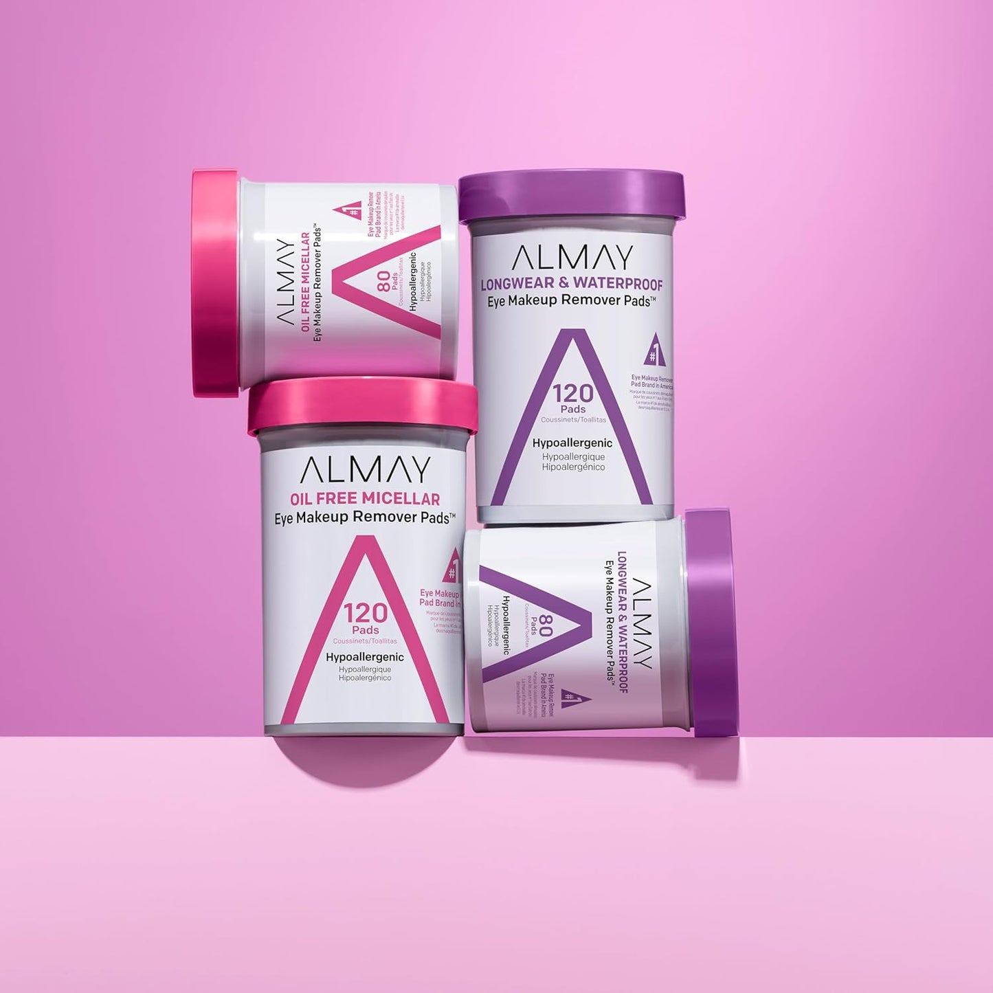 Almay Makeup Remover Pads, Micellar Gentle, Hypoallergenic, Fragrance-Free, Dermatologist & Ophthalmologist Tested (Packaging May Vary), 120 count