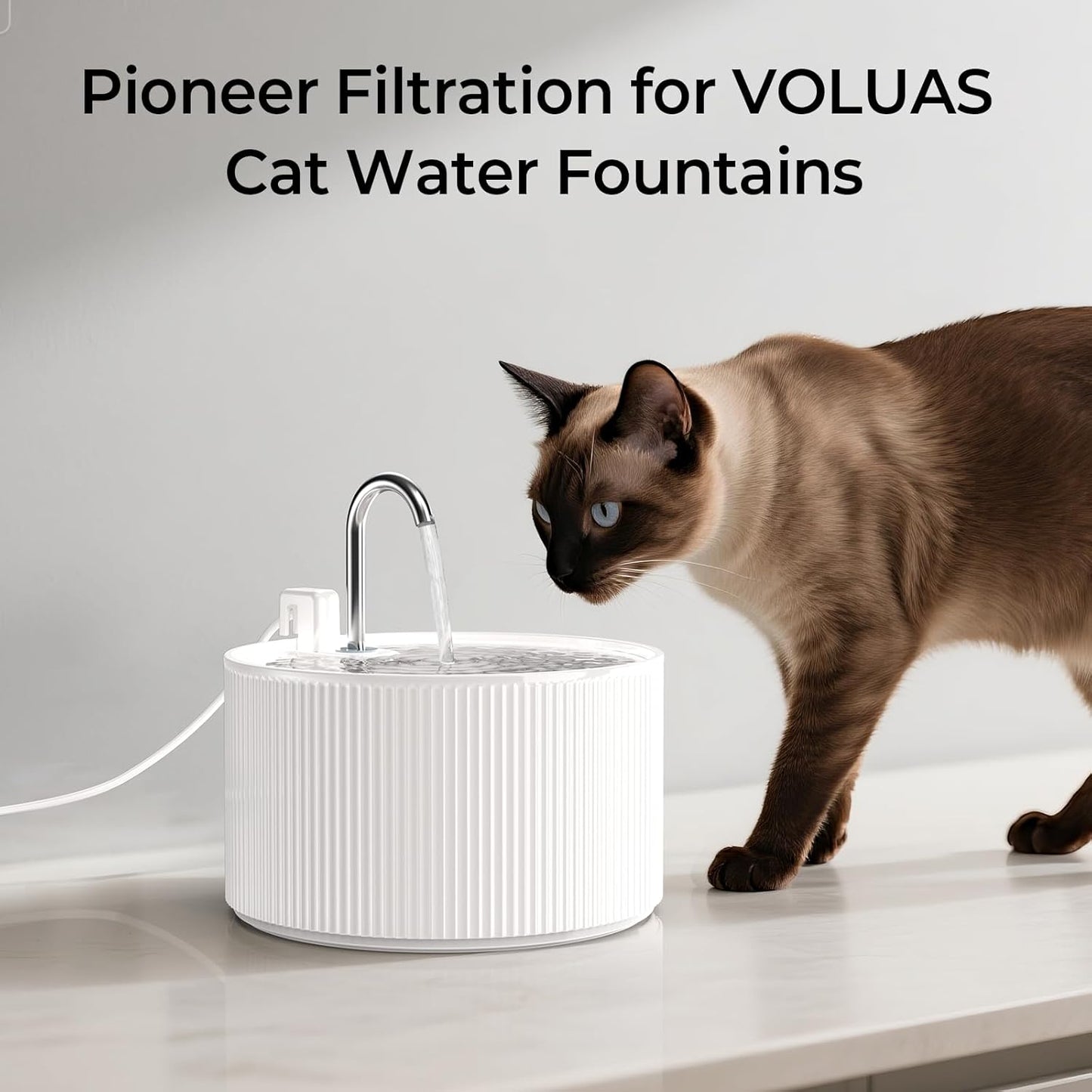 Cat Water Fountain Filters Replacement & Pre-Filter Sponges for 2.2L/74oz Ceramic Cat Fountain, Cat Water Dispenser – 6 Pack Filters & 6 Pre-Filter Sponges