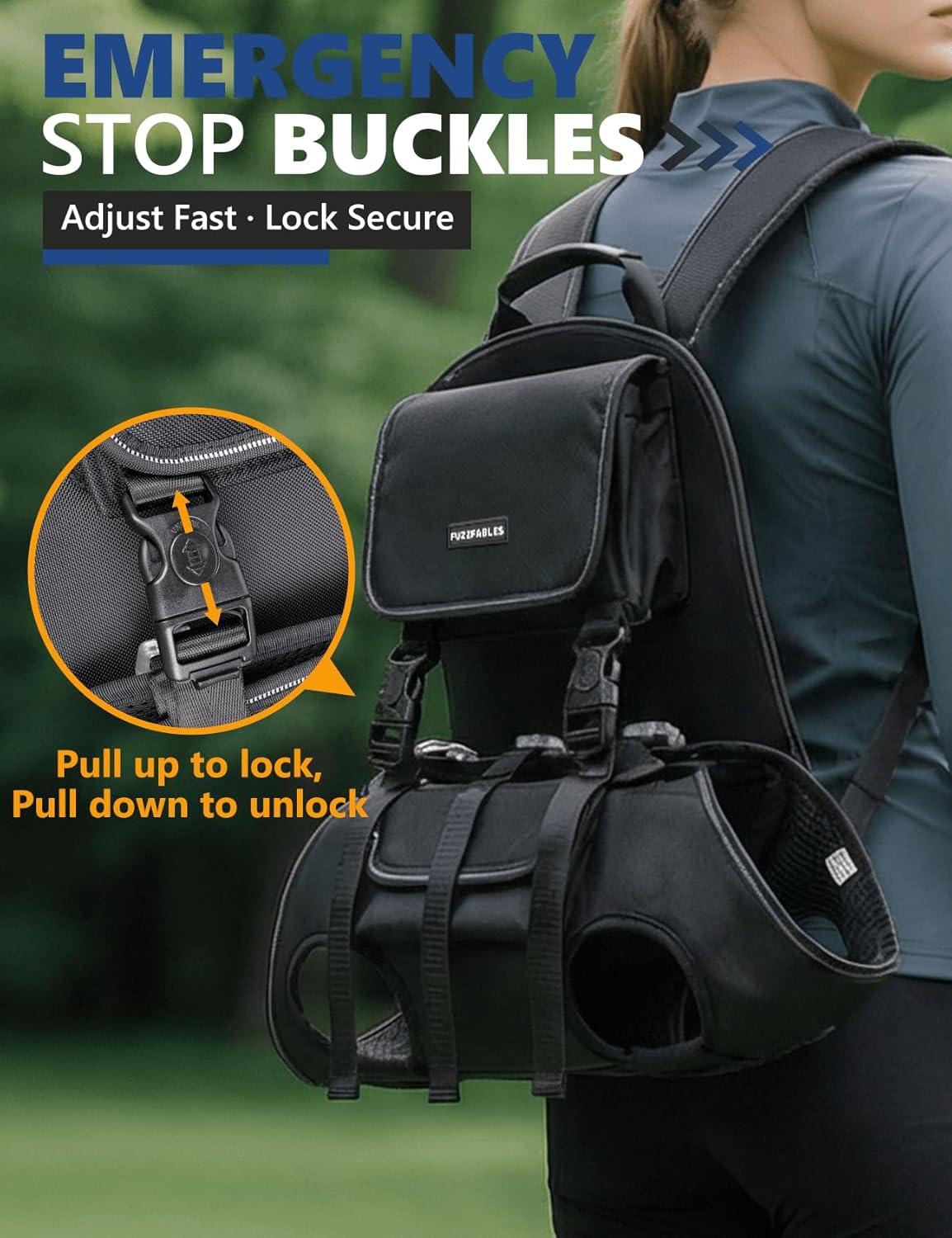 Dog Backpack Carrier(10-20lbs), Pet Lift Carrier for Medium to Large Dogs, Breathable Mesh Comfortable Adjustable Straps,Lightweight Travel Backpack for Pet Disabled, Injuries, Hiking
