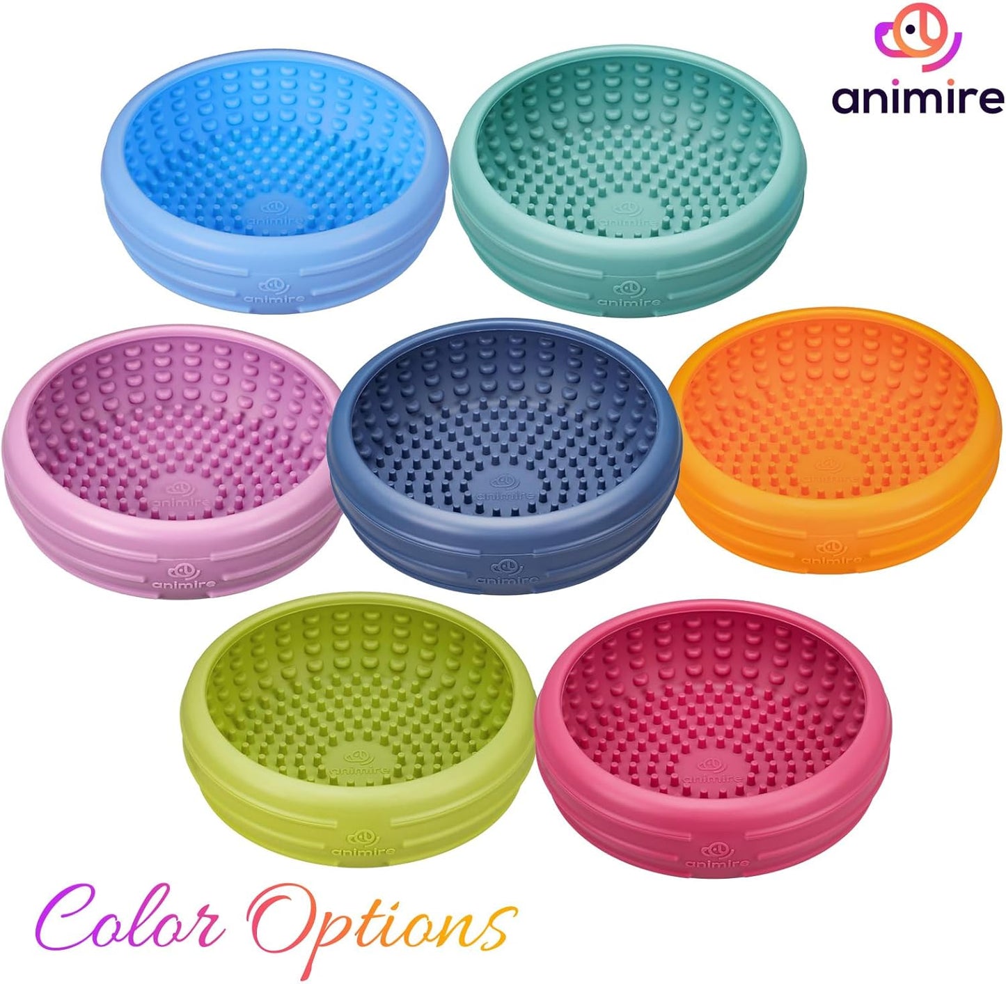 Dog Lick Bowl, Animire Freeze Lick Mat for Dogs, Non-Slip Slow Feeder Licking Bowl Enrichment Treat for Distraction Anxiety Relief, Food Grade Silicone, Dishwasher Safe(Teal,S)