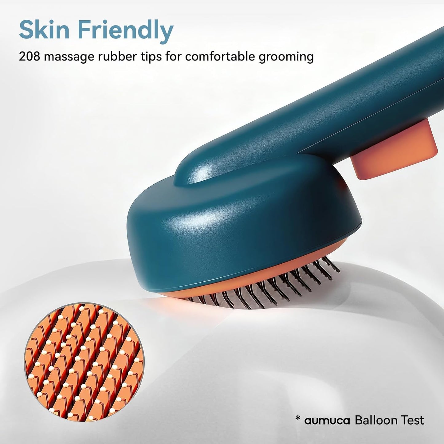 Aumuca Skin Friendly Self-Cleaning Slicker Brush for Dogs & Cats, Gentle Pet Grooming Tool for Shedding & Deshedding, Efficient Hair Remover for Long & Short Haired Pets
