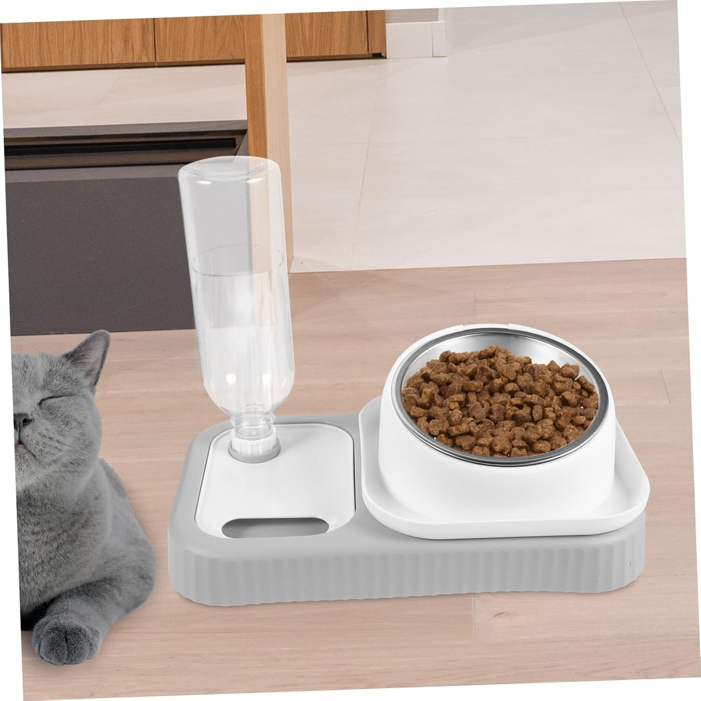 Milisten Cat Bottle Bowl Feeder Detachable Food and Water Dispenser for Cats and Safe Material Convenient Pet Feeding