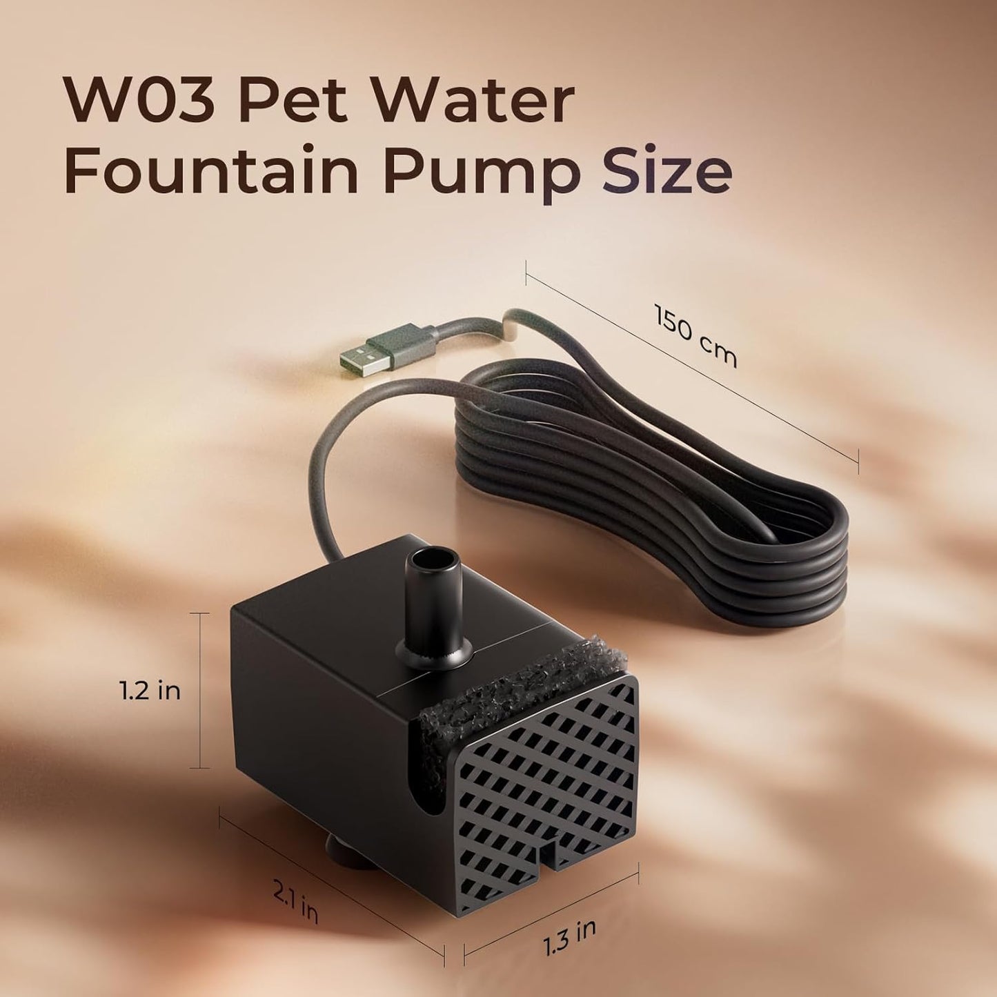 IMIPAW Pet Water Fountain Pump (One Piece), Includes Filter Wool to Isolate Impurity Hairs, Smooth Running, Removable for Cleaning, Replacement Bass Pump for W03 Cat Water Dispenser