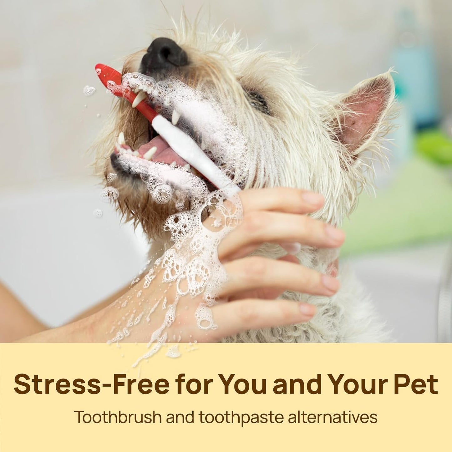 HICC Pet Teeth Cleaning Wipes for Dogs & Cats, Vet-Recommended Remove Bad Breath & Plaque & Tartar Buildup, Dog Tooth Brushing Kit, Dog Breath Freshener, Dogs Toothbrush & Toothpaste Alternatives