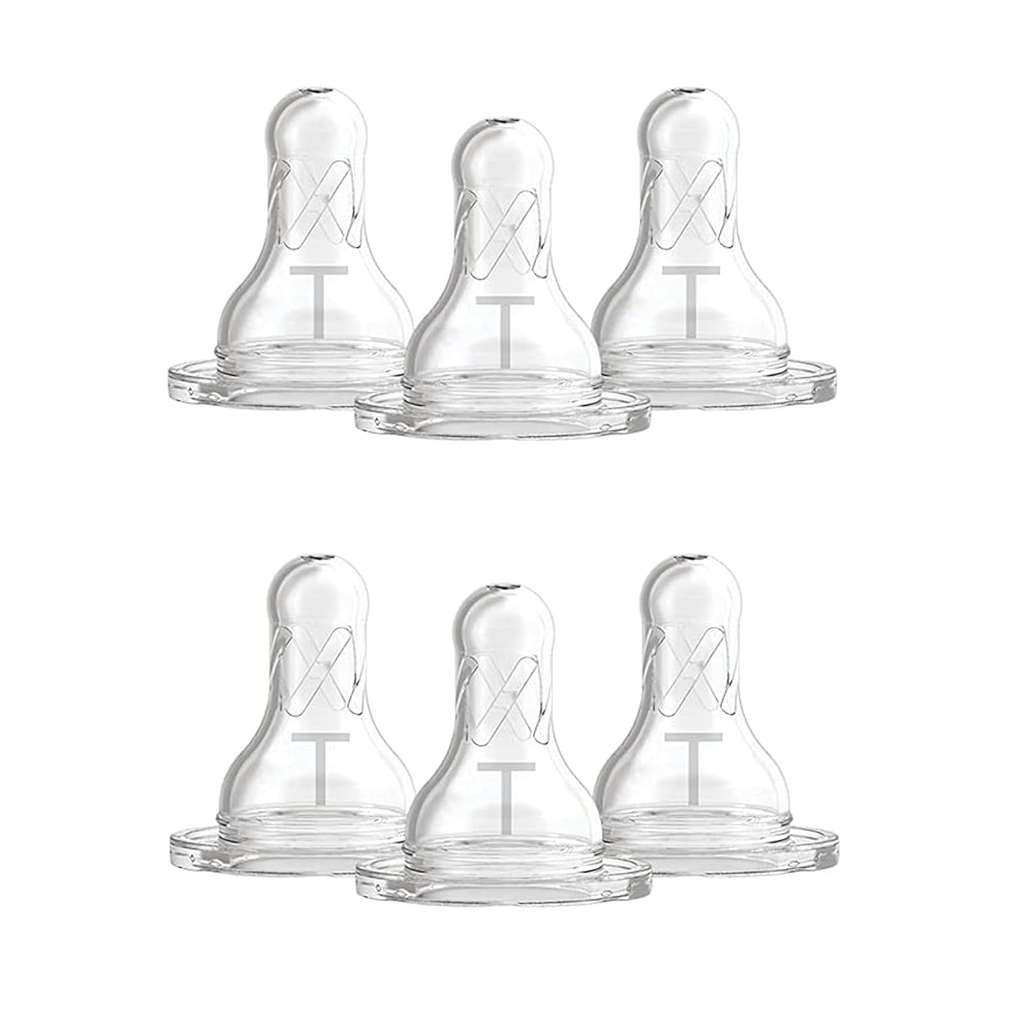 Dr. Brown's Natural Flow Level T Narrow Baby Bottle Nipple, Newborn Slow Flow, 0m+, 100% Silicone, 6-Pack