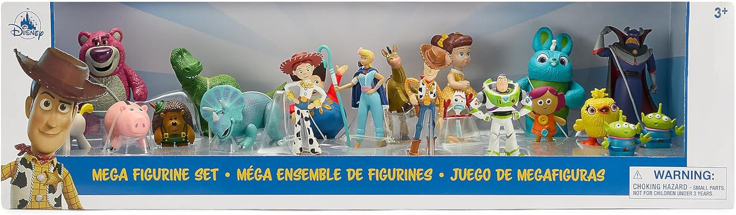 Disney Store Official Toy Story Mega Figure Set- 19 Fully Sculpted Figurines - Includes Woody, Buzz Lightyear, Jessie, Rex, & More - Perfect Pixar Gift for Fans of Toy Figures & Playsets