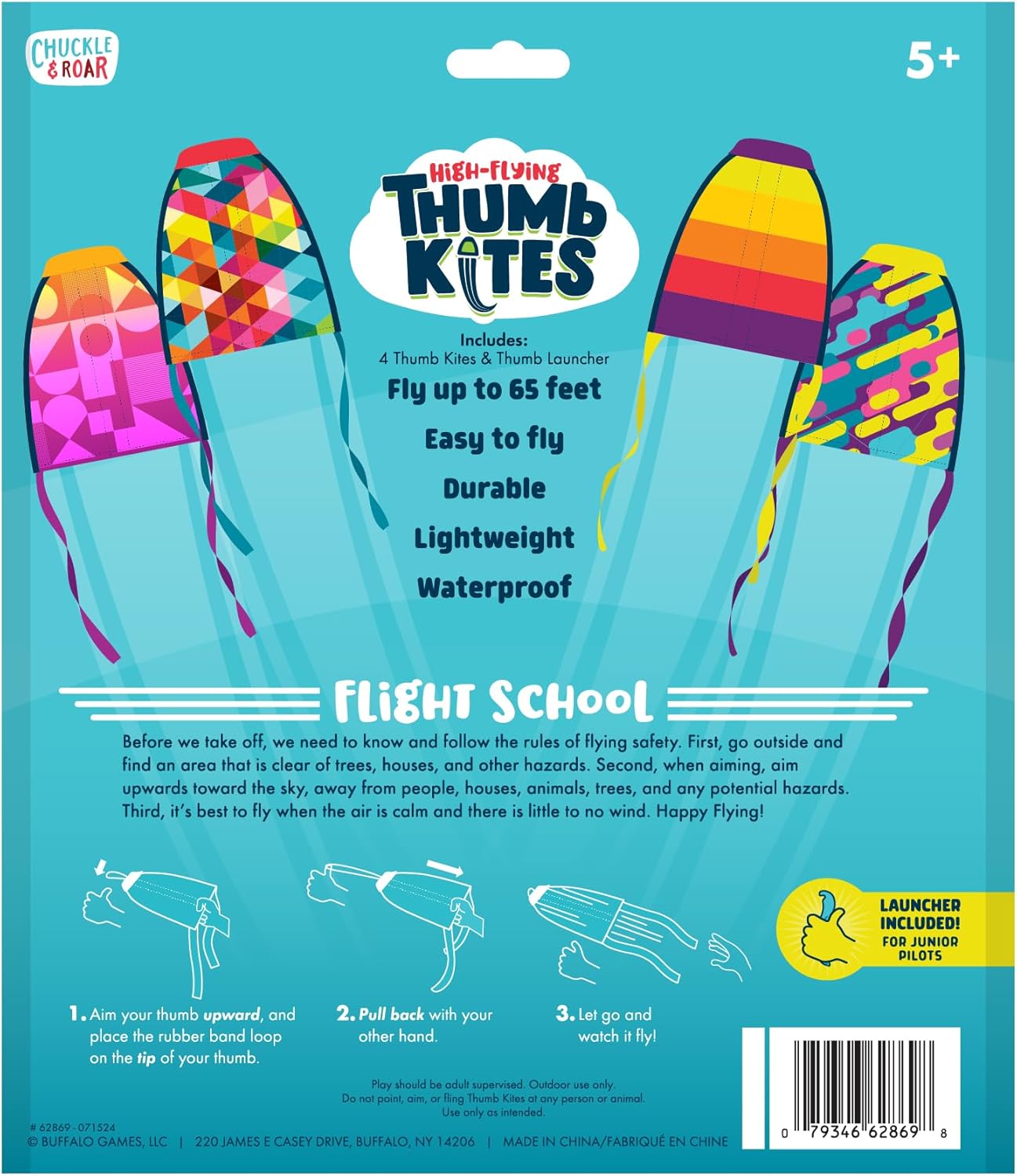 Chuckle & Roar - Thumb Kites - Fun and Energetic Kite Launching - Launch Kites Using Your Thumb - Durable Rubber Toy Launcher - Trendy Design - Ages 5 and up