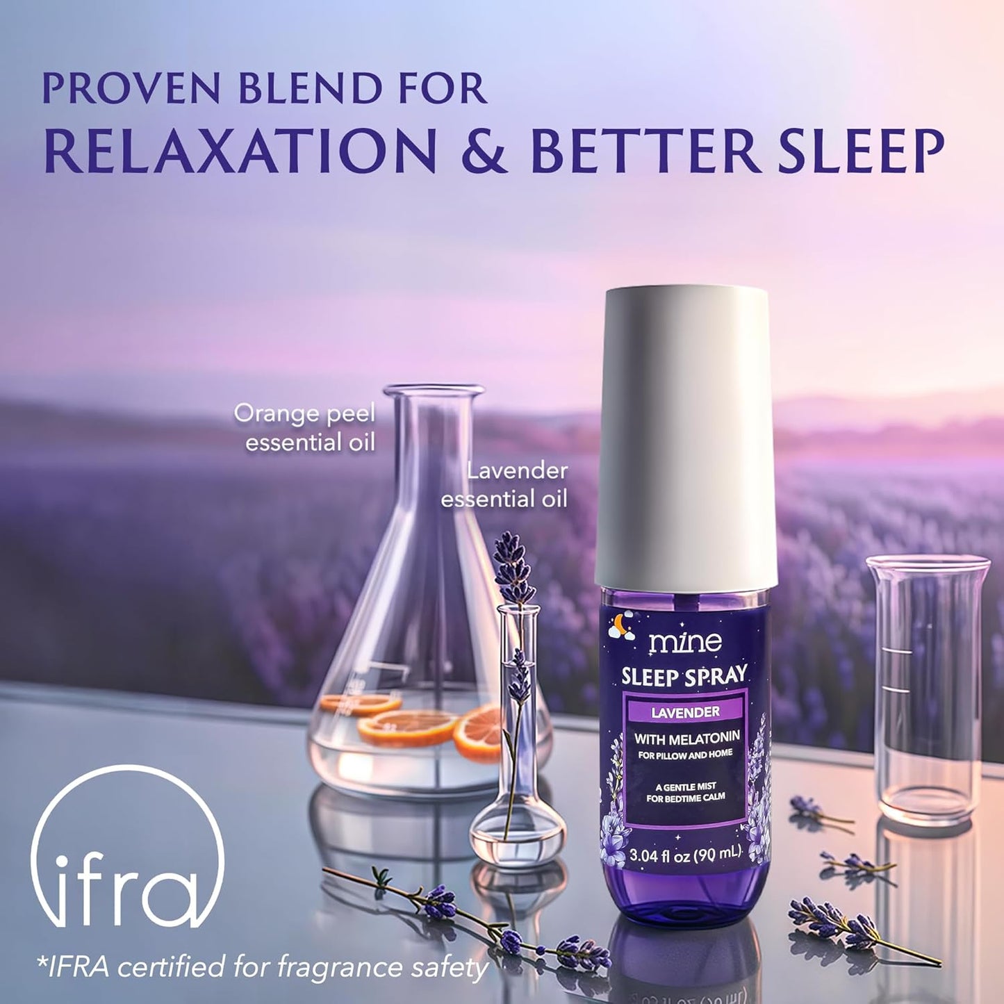 Lavender Sleep Spray with Melatonin - Relaxing Gifts for Teen Girls and Women – Natural Pillow Mist for Sleep, Calming Bed Spray for Adults, Easter Gifts, Gifts for Mom