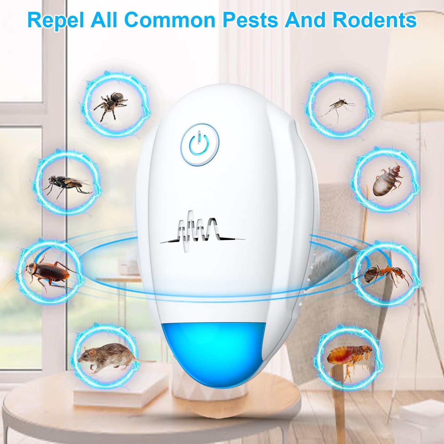 2026 Upgraded Ultrasonic Repeller 6 Packs,Indoor Ultrasonic Repellent, Electronic Plug in Pest Control for Bugs,Mosquito,Roach, Ant, Rodent, Mouse, Spider Repellent for House, Warehouse, Garage (6)
