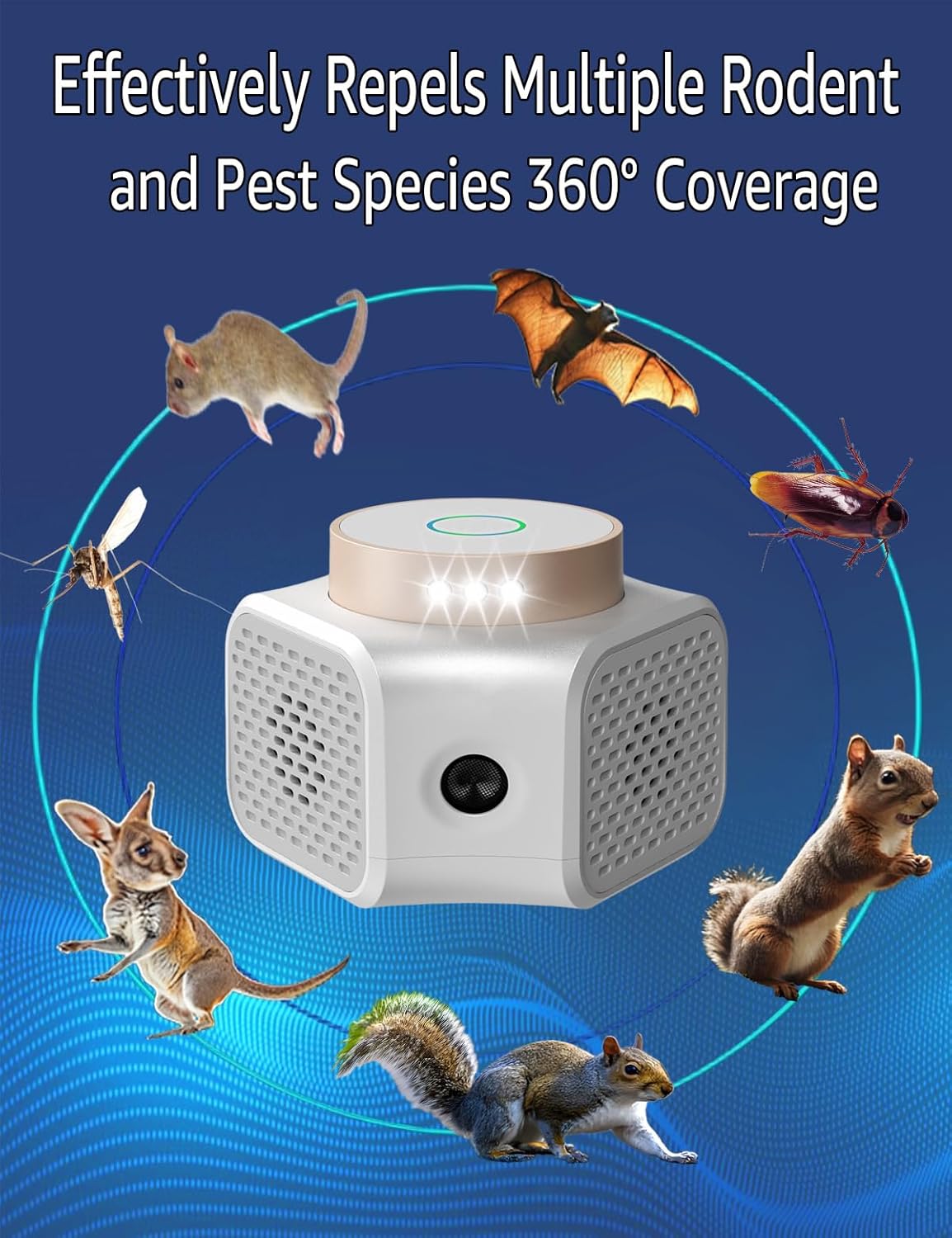 Pest Repellent Ultrasonic Plug in,Mice Repellent Indoor Rodent Squirrel Mouse Rat Bat Ultrasonic Repellers Pest Control, Electronic Plug in for House Kitchen Garage Basement Attics