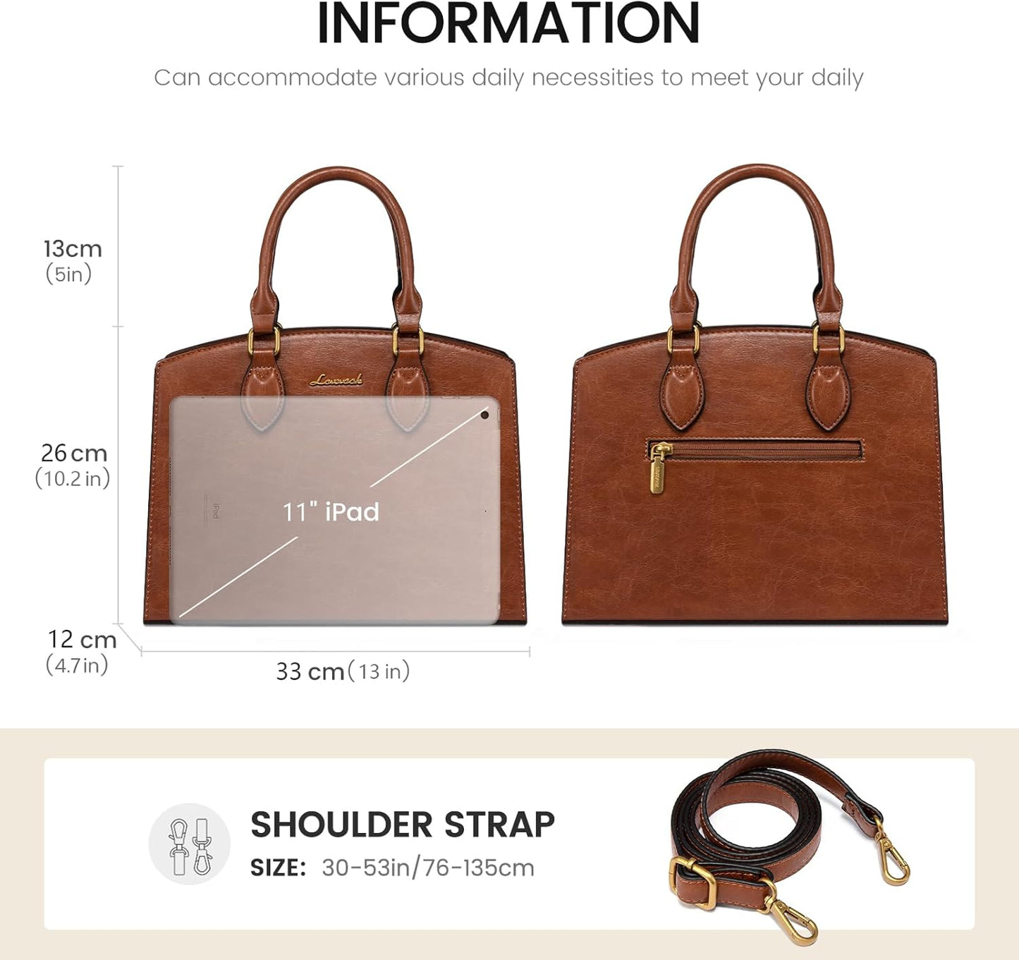 LOVEVOOK Purses and Handbags for Women, Vintage Tote Shoulder Bag Trendy, PU Leather Satchel Bag, Medium Ladies Hand Bag