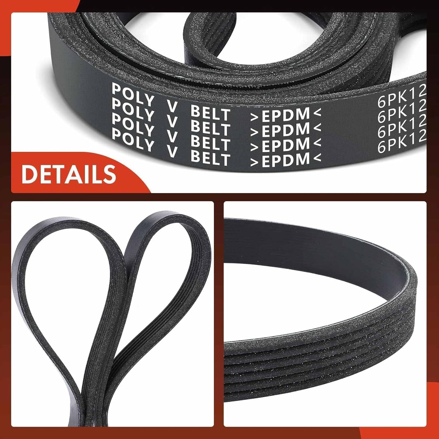 A-Premium 49.45 In Micro-V Serpentine Belt Fit For Toyota, Hyundai, Kia & Lexus Cars - Camry 2012-2017, RAV4, Elantra, Sonata, Accent, Tucson, Veloster, Kona, Soul, Optima, Rio, tC, NX350, Gas Only