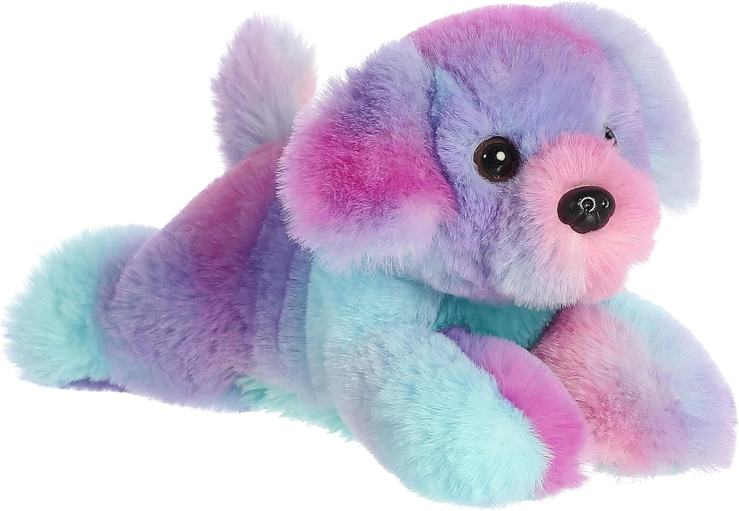 Aurora® Adorable Mini Flopsie™ Puppy Stuffed Animal - Mini Companions Ready for Playful Adventures - for Kids All Ages, Toddlers, Adults, and Families - Rainbow 8 Inches