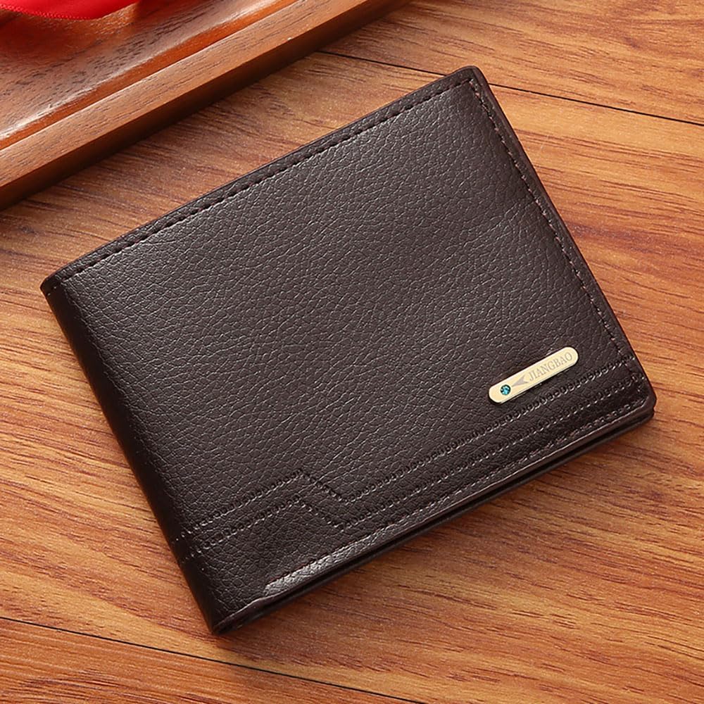 Slim Wallet for Men with Coin Purse, Minimalist Wallet with Zipper, Bifold Mens Wallets with Credit Card Holder, PU Leather Men's Wallet with Money Clip, Carteras Para Hombres (Coffee L)