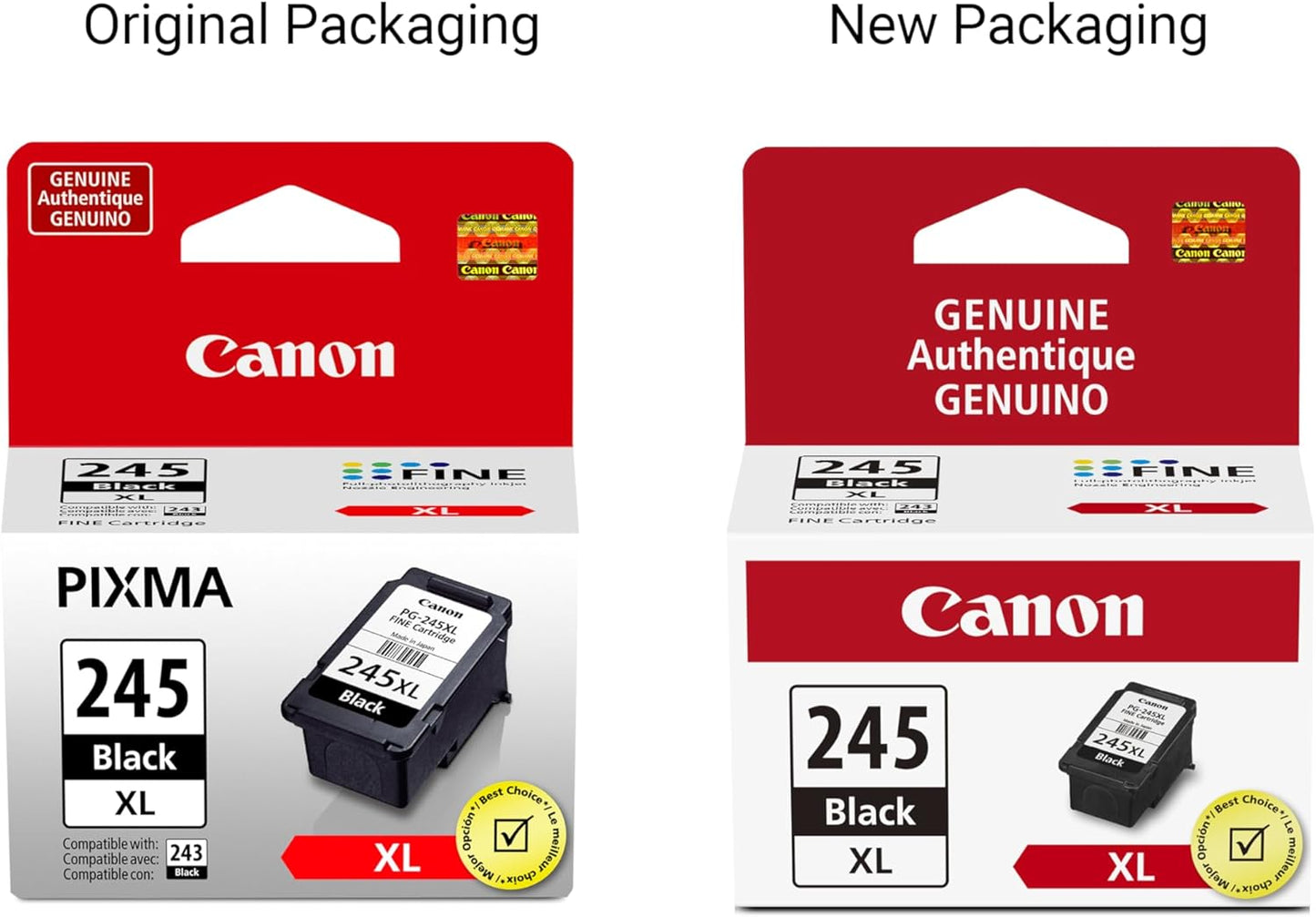 Canon PG-245 XL Genuine Black Ink Cartridge, Compatible with iP2820, MG2420/2924/2920/3020/2522/2525, MX492, TS3120/302/302a/202/202a/4520/3320