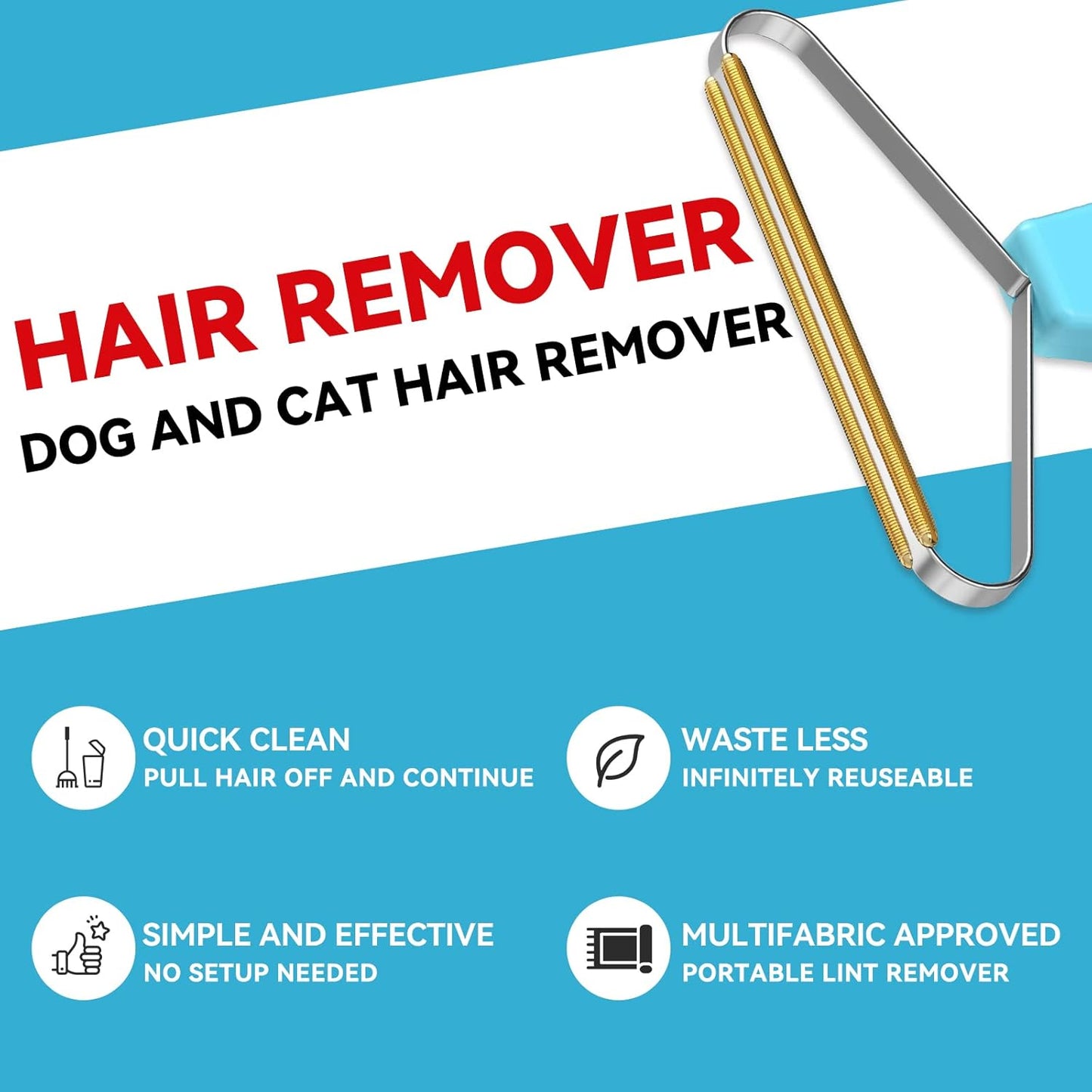 Pet Hair Remover, Dog and Cat Hair Remover, Wool Hair Remover, Carpet Rake for Pet Hair Removal, Carpet Rake, Pile Brush, Hand Shaver for Carpets, Car Cushions, Sofas, Pet Beds, Furniture & Rug