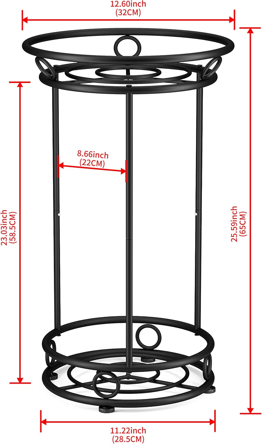 Plant Stand Indoor Outdoor - Metal Planter Holder Shelf Tall Tiered Flower Pot Display Organizer Rack for Garden, Patio, Living Room, Bathroom, Office (Black)