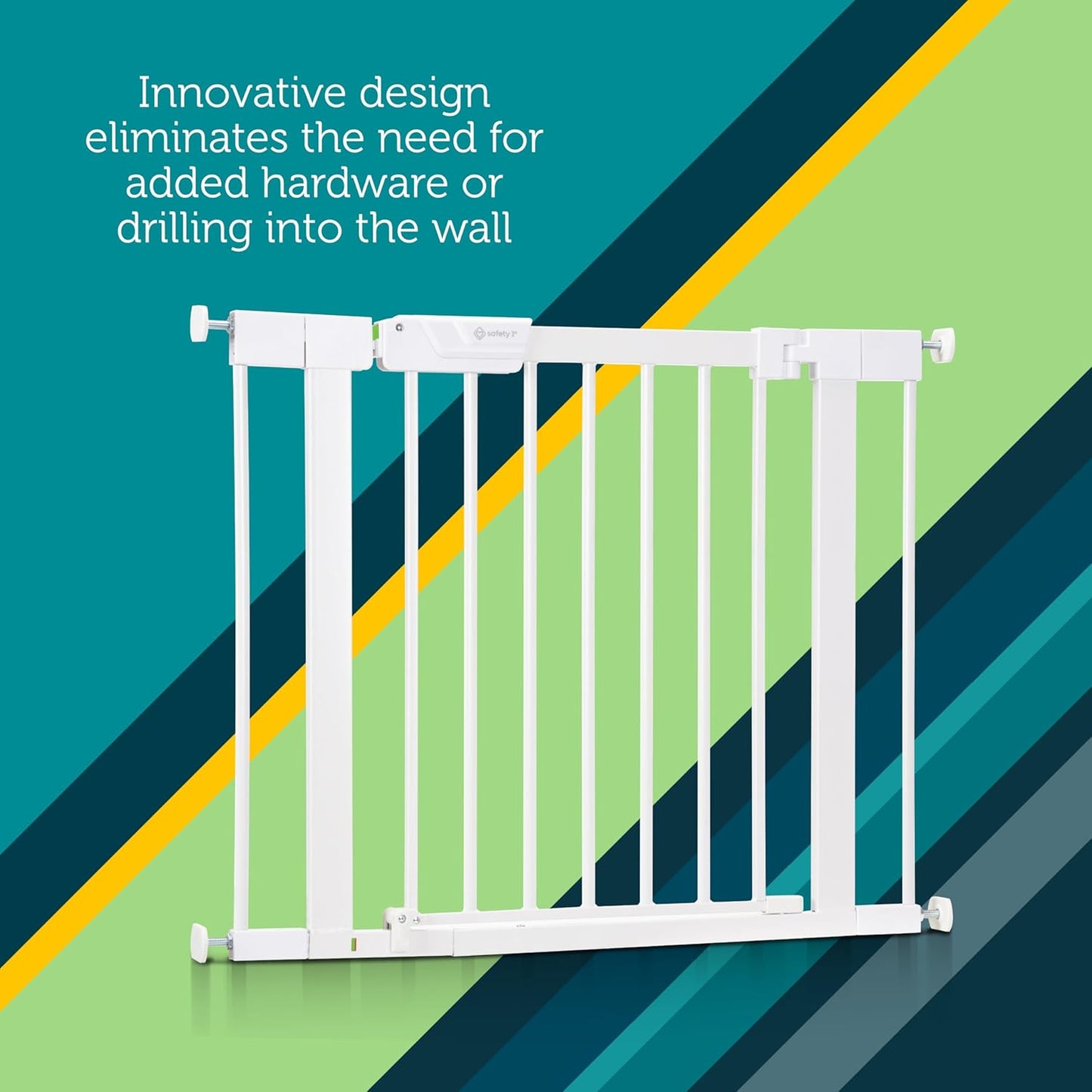 Safety 1st Pressure Mounted Baby Gates for Doorways with SecureTech, Baby Gate with Door, Pet-Friendly Design, No Drilling, 29-38"
