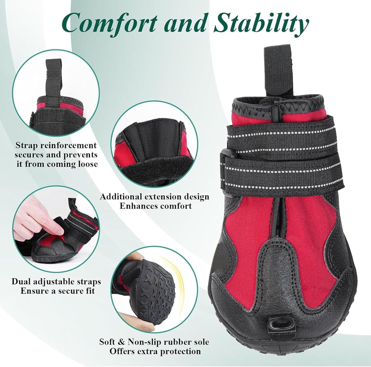 Diydeg Drop Foot Brace, Breathable Non Slip Sole Bottom Dog Boot Foot Protector, Corrective Dog Shoes to Safely Lift Toes for Foot Issues, Arthritis, Improving Walking Gait in Dogs (M)