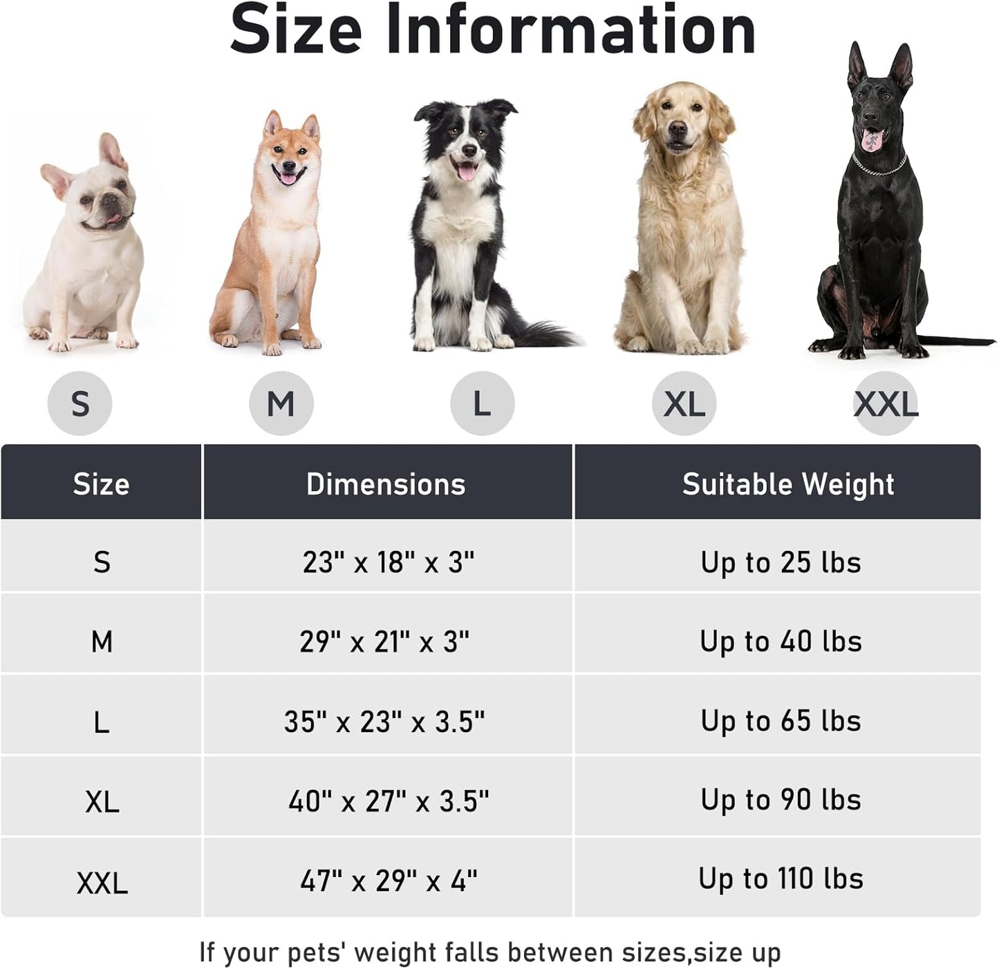 FURTIME Washable XXL Dog Bed for Extra Large Dogs, Giant Deluxe Dog Crate Beds Comfy Fluffy Kennel Pad Anti-Slip Pet Sleeping Mat, Machine Washable Dogs Pillow, 47"x29"x4", Gray