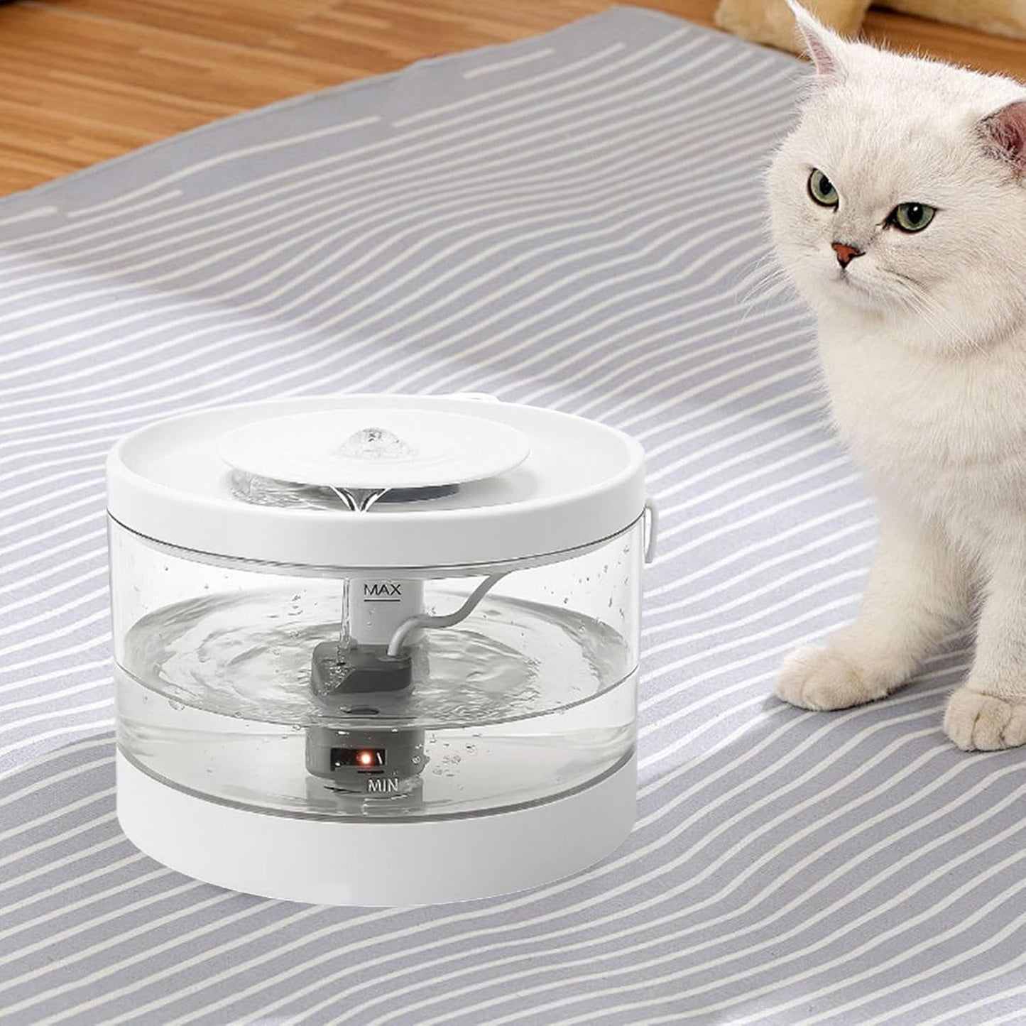 Pet Water Fountain | Smart Quiet Filtered Cat Drinker | Kitten Automatic Waterer | for Pets Dogs Puppy Kitten Indoor Home Living Room Floor Corner