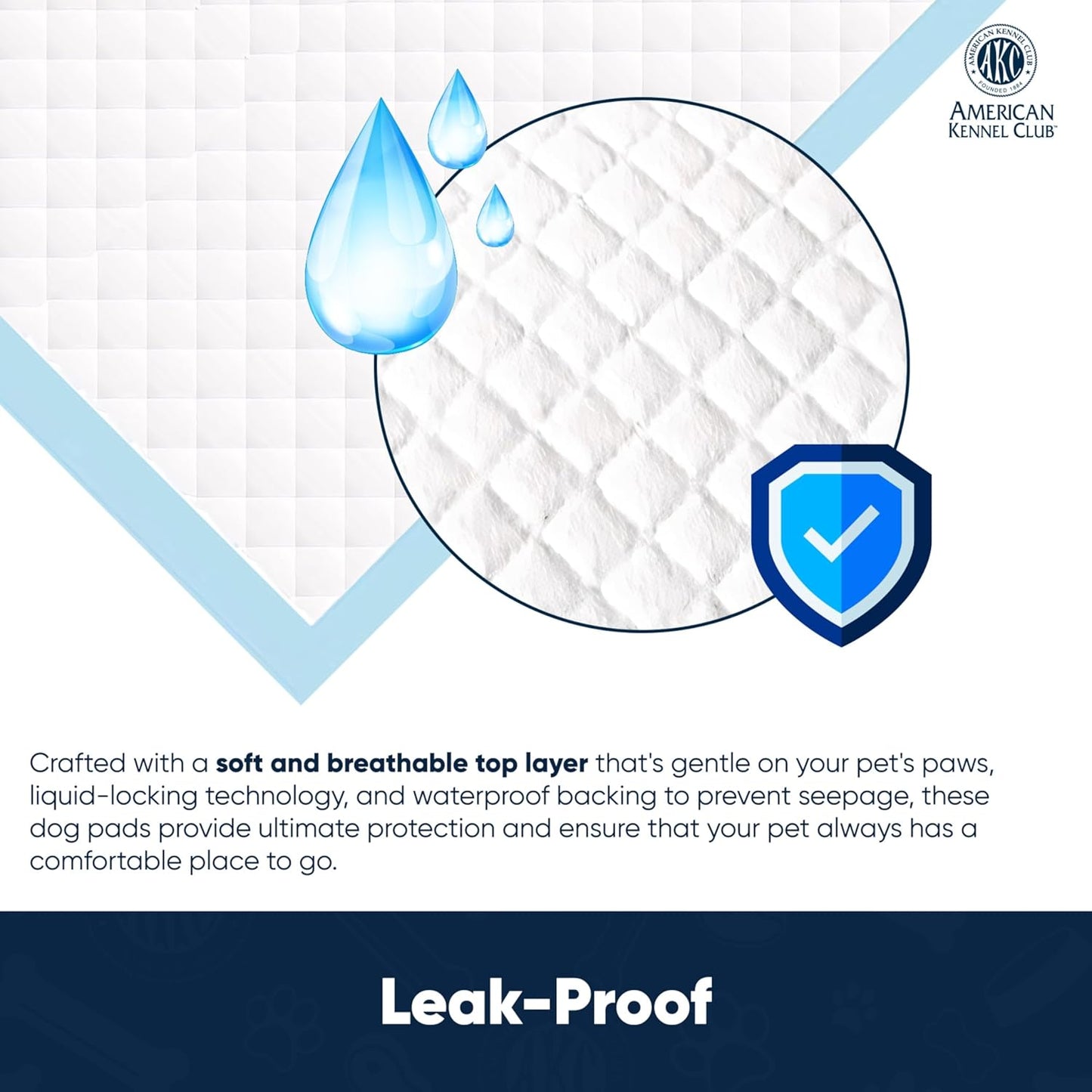 American Kennel Club Ultra Absorbent Odor Control Scented Training Pads For Dogs Leak-proof Quick Dry Gel – 22 x 22 Puppy Pads - Lavender Scented - Pack of 150