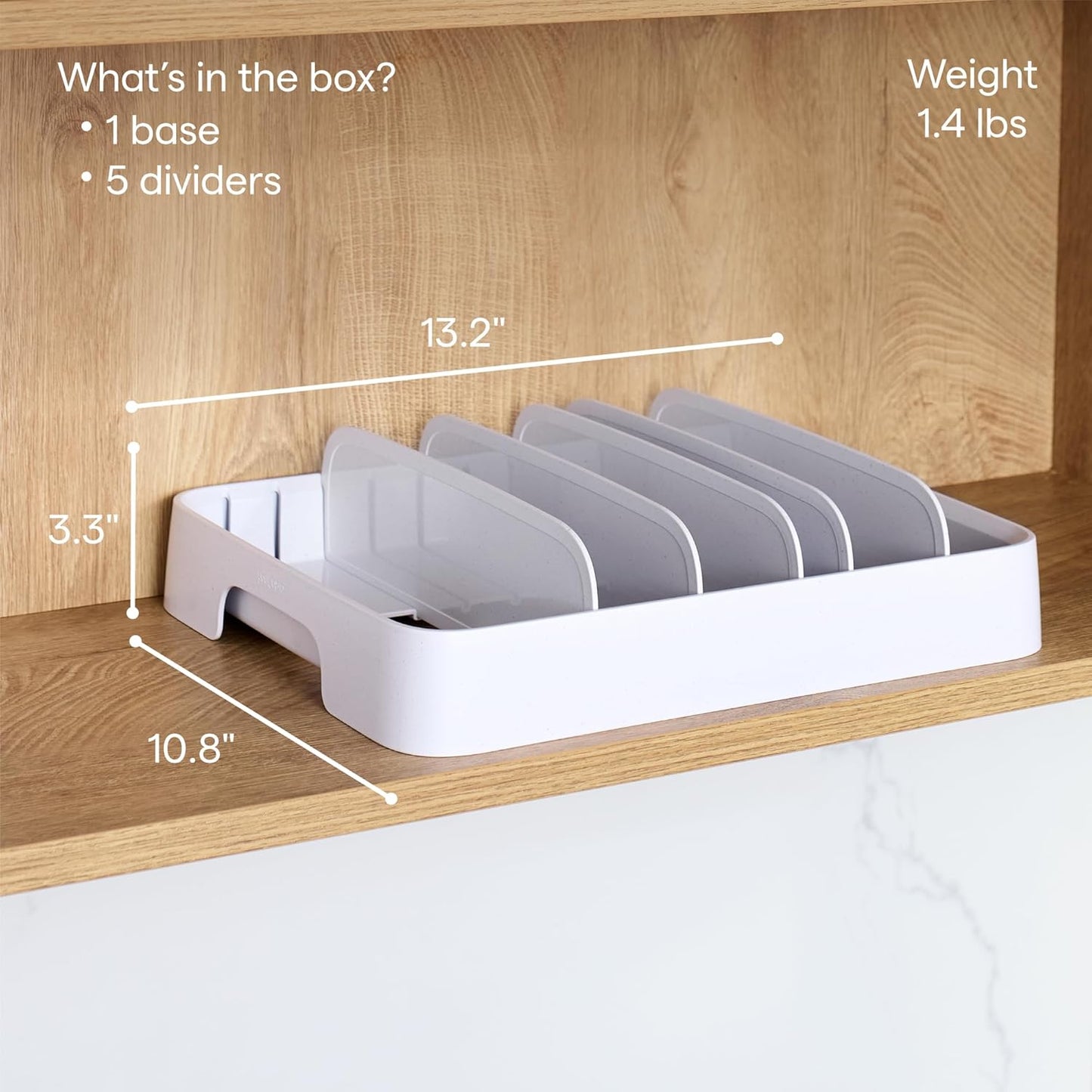 YouCopia StoraLid Adjustable Food Container Lid Organizer for Kitchen Cabinet Storage, Large 24 Lids, Premium Edition