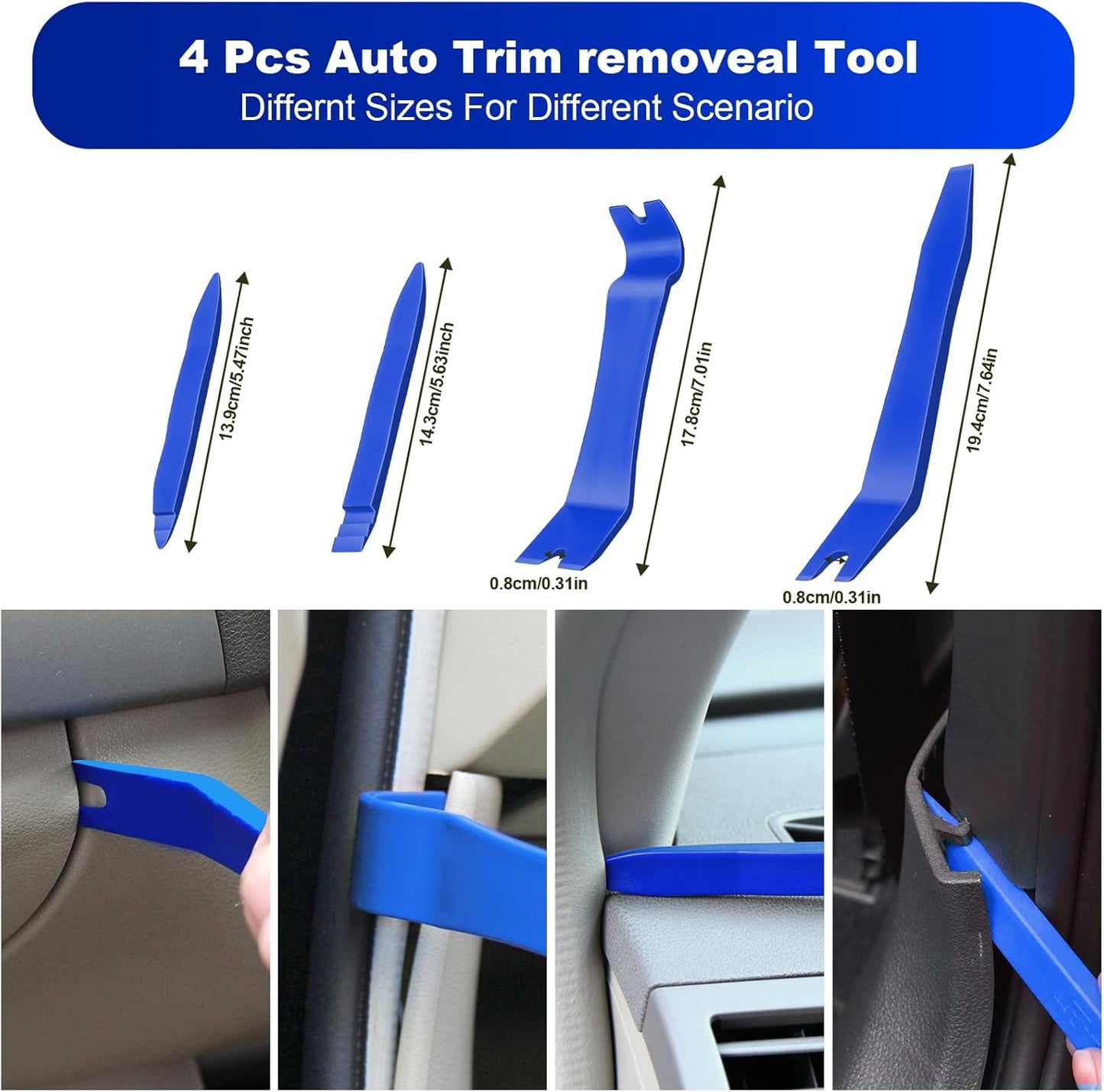 Keze 17 Pcs Hook and Pick Set Auto Trim Removal Tool Kit,Clip Plier Remover Tool Gasket Scraper Telescoping Magnetic Pickup Tool for Automotive Repair and Car Body Door Panel Fastener Removal