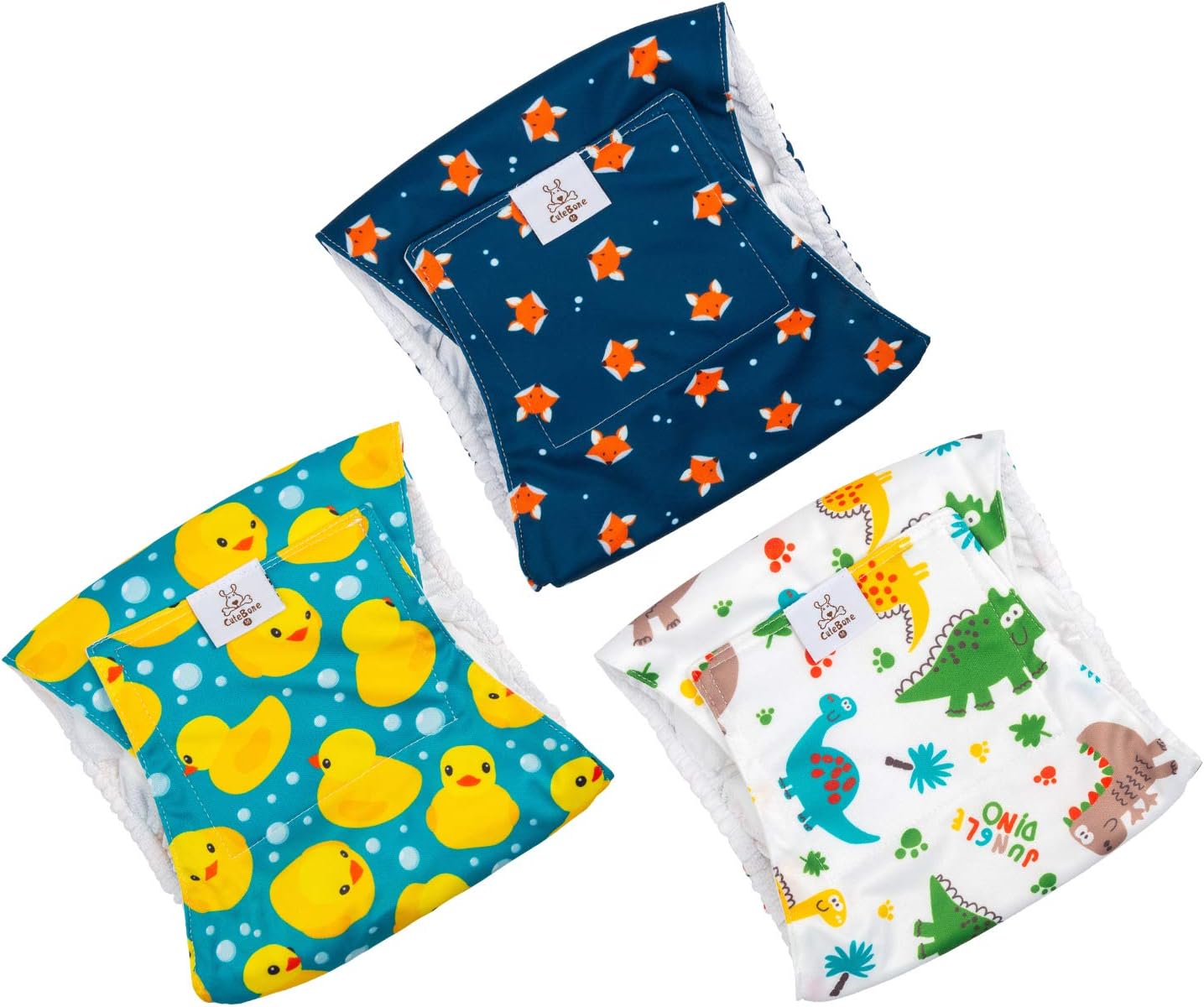 CuteBone Belly Wrap Male Dog Washable Puppy Diapers Reusable Doggie Diapers Small 3pcs a Pack DM02S