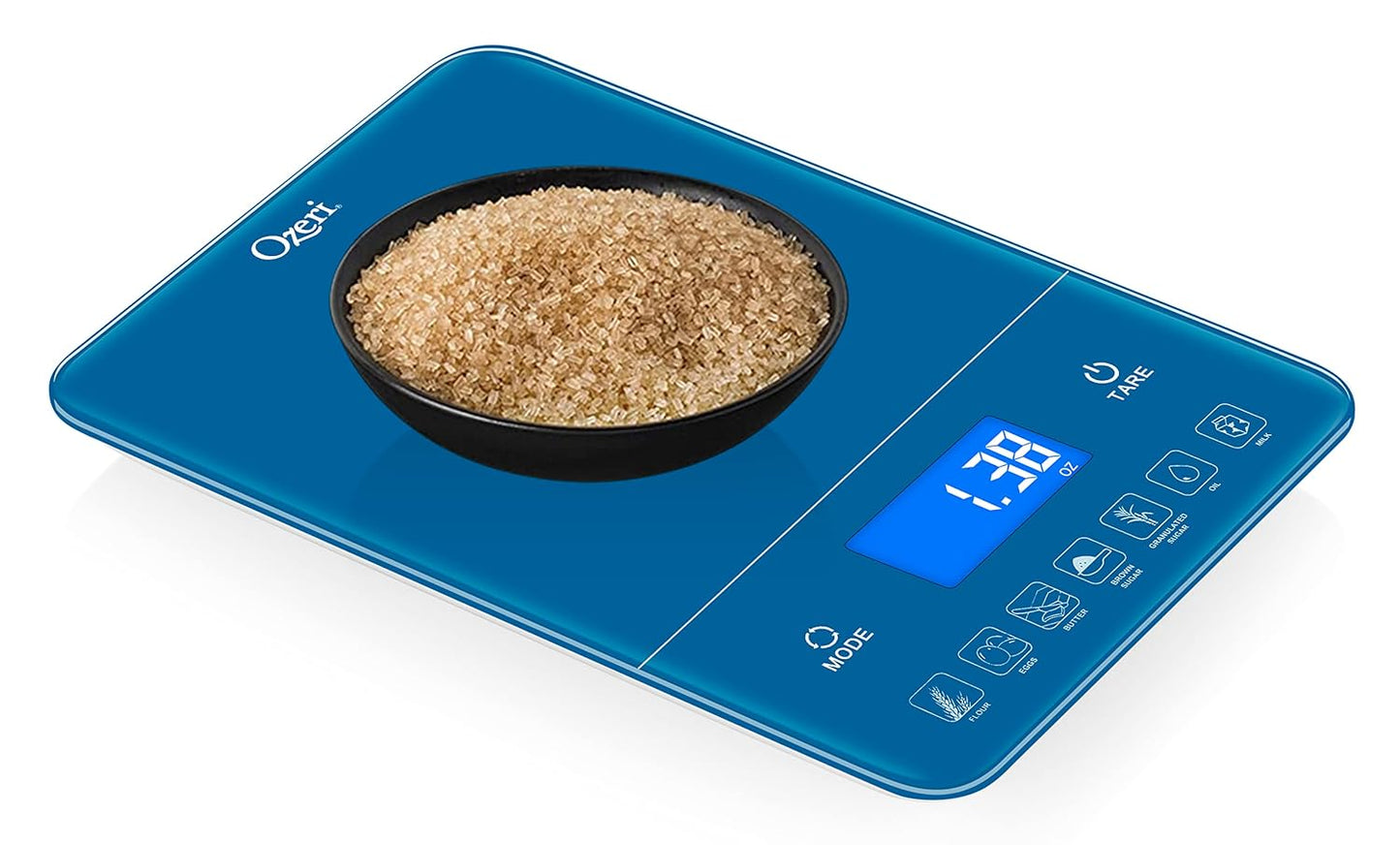 Ozeri Touch III 22 lbs (10 kg) Baking Kitchen Scale with Calorie Counter, in Tempered Glass