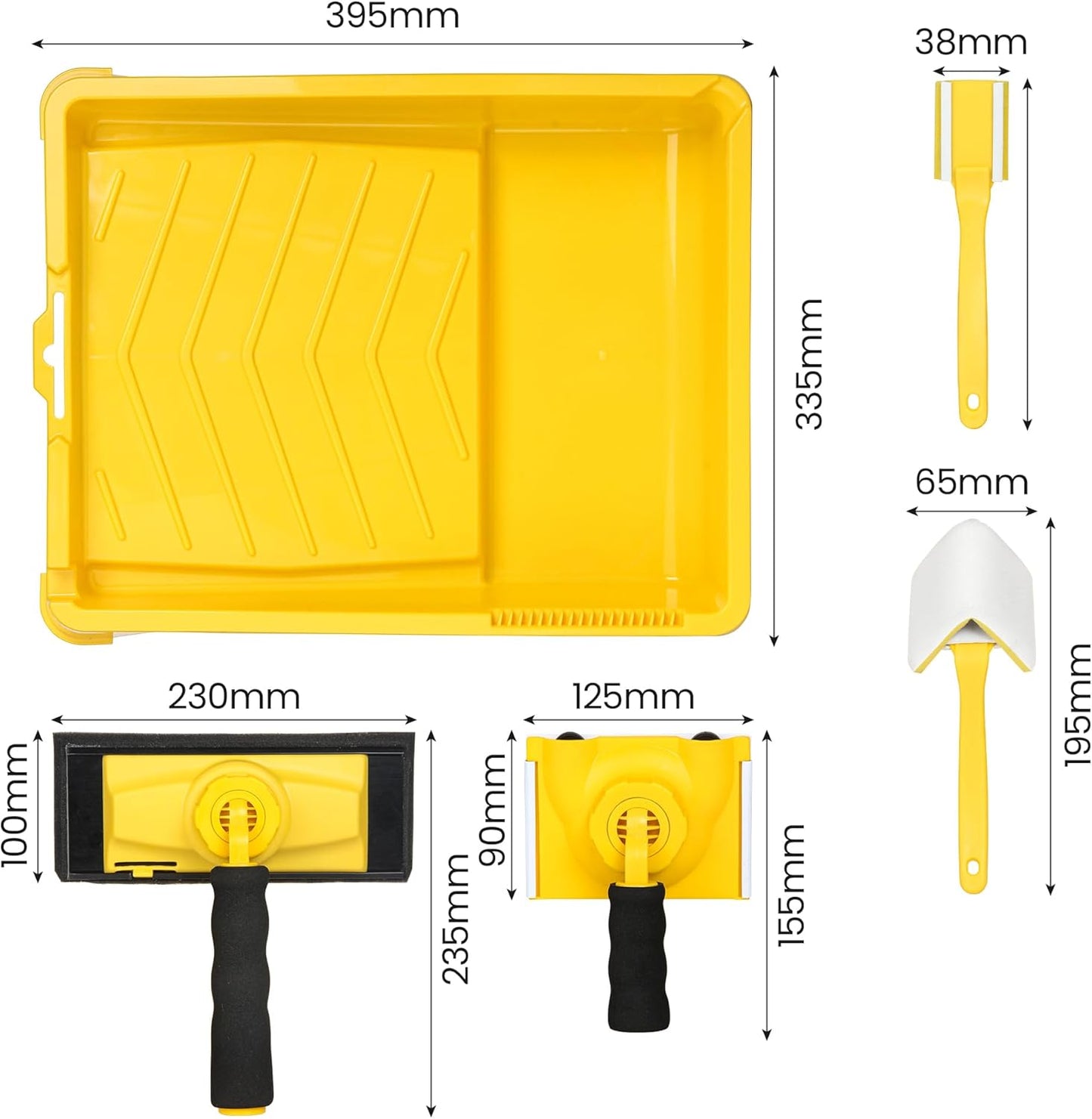 VOOMEY Paint Edger Tool Kit, 9 Inch Paint Pad Set, 7 PCS Paint Edger with Trim, Touch-Up Pad,Corner Wall and Ceiling Pad Painter,360° Rotation Handle Paint Edger Trimmer with Refill Pads