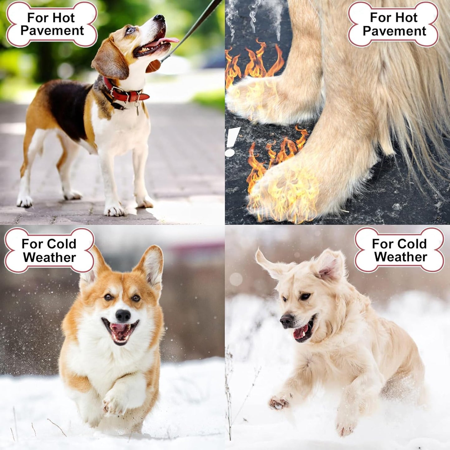 Anti Slip Dog Socks to Prevent Licking Paws, Dog Booties Shoes for Hot Pavement, Dog Socks with Grippers for Hardwood Floors, Senior Dog, Paw Protector (XS, Bone Pattern)