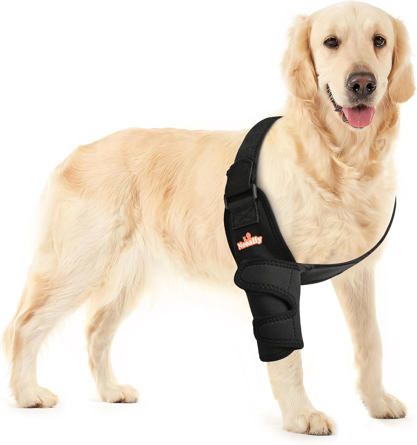 NeoAlly Breathable Dog Elbow Brace Protector Pads for Canine Elbow and Shoulder Support Elbow Hygroma, Dysplasia, Osteoarthritis, Elbow Calluses, Pressure Sores and Shoulder Dislocation (Right Large)