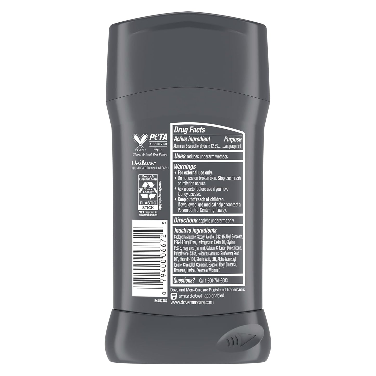 Dove Men+Care Antiperspirant Deodorant Stick for Men 4 Count Extra Fresh with 72-hour Sweat & Odor Protection with 1/4 Moisturizing Cream & Long-lasting Citrus scent 2.7 oz