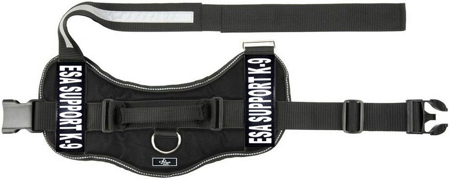 Emotional Support Dog Vest Nylon no-Pull ESA Dog Vest Comes with 2 Reflective ESA Support K9 Interchangeable Patches. Fully Adjustable Reflective Straps with top Handle. XXS-XXL in 3 Colors.