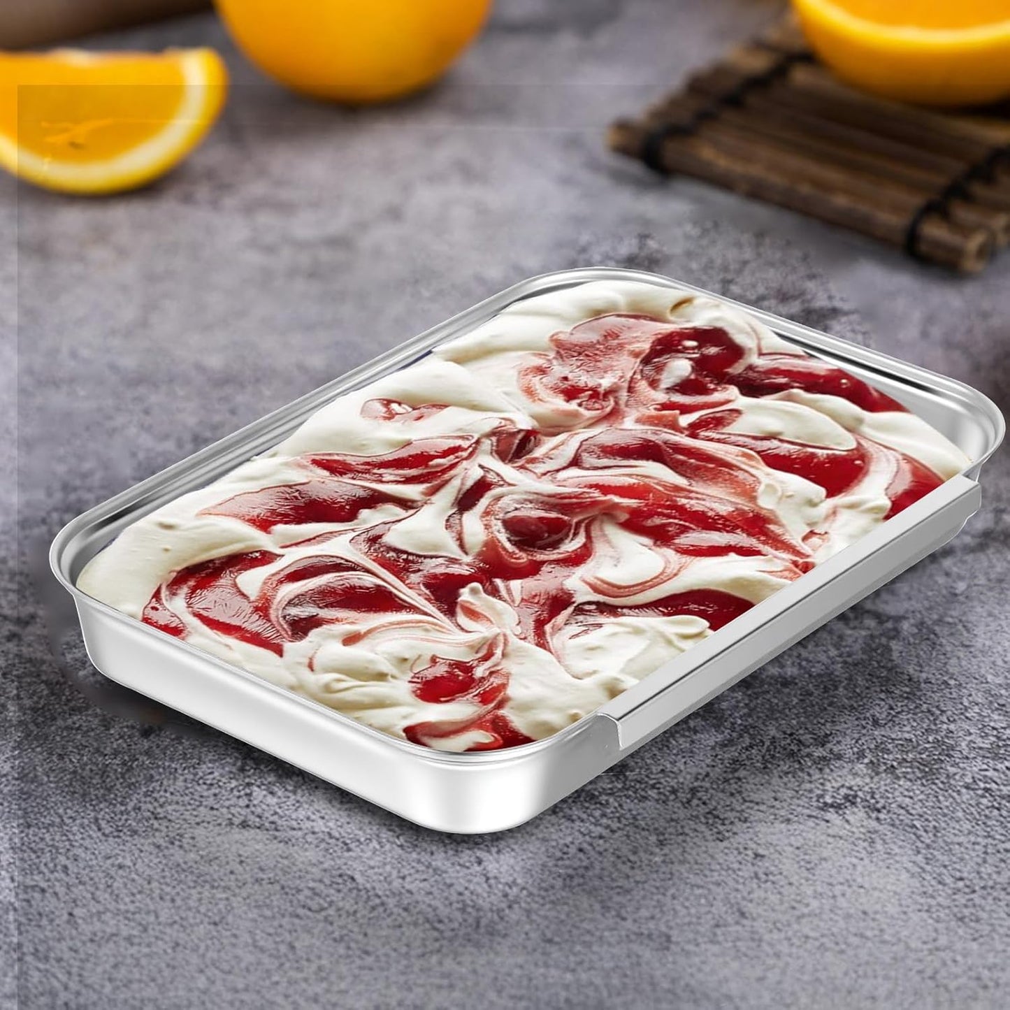 Breading Trays Set of 3 Dredging Trays for Cooking, Stainless Steel Breading Pans Set for Marinating Meat, Chicken, Fish, Food Prep Tray