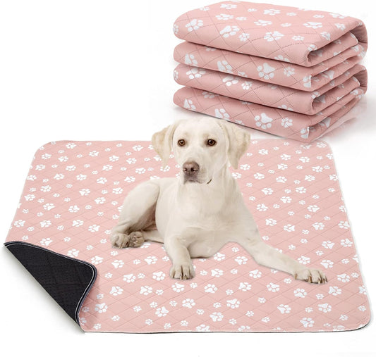 Washable Pee Pad for Dogs of 2Pack Reusable Puppy Non-Slip Pet Training Pads（Pink,31*36"）