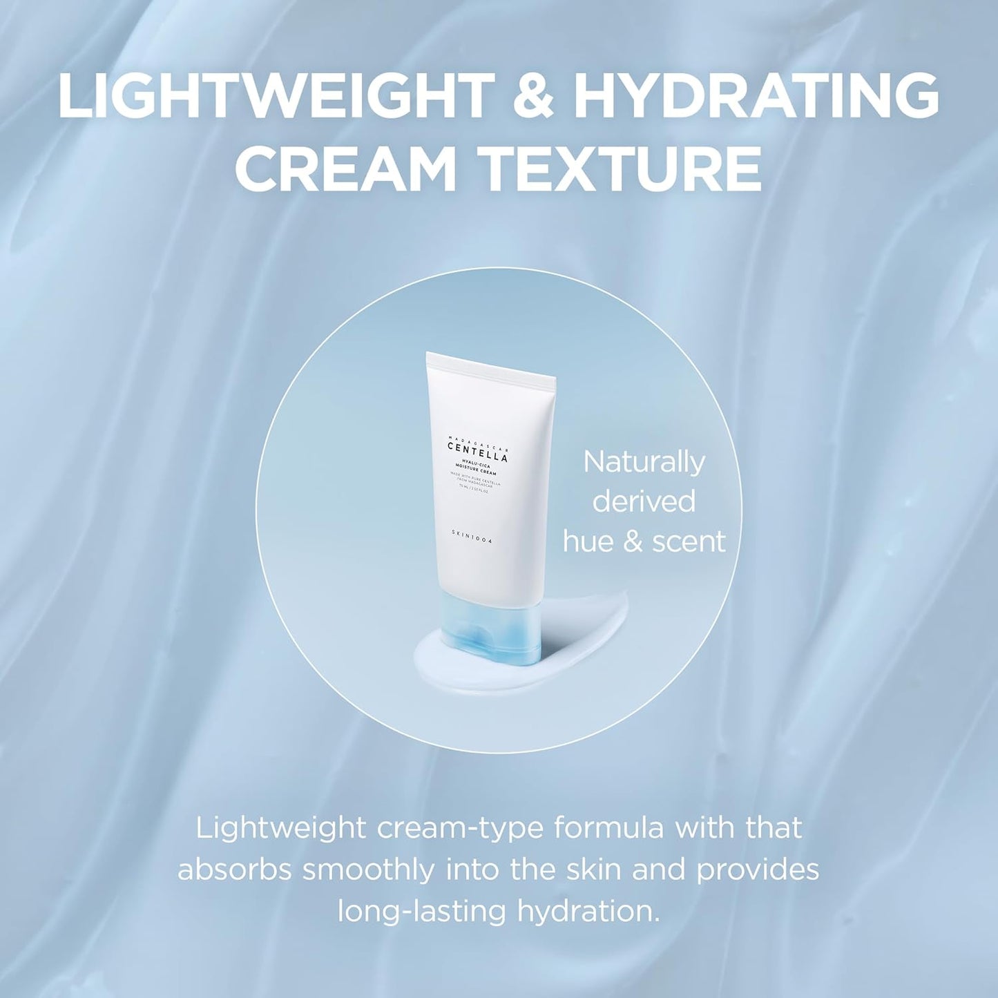 SKIN1004 Hyalu-Cica Moisture Cream, Face Moisturizer with Hyaluronic Acid, Centella Cream for Deep Hydration, Lightweight Nourishing Gel Moisturizer for Face, Korean Skin Care, 2.53 fl oz / 75ml