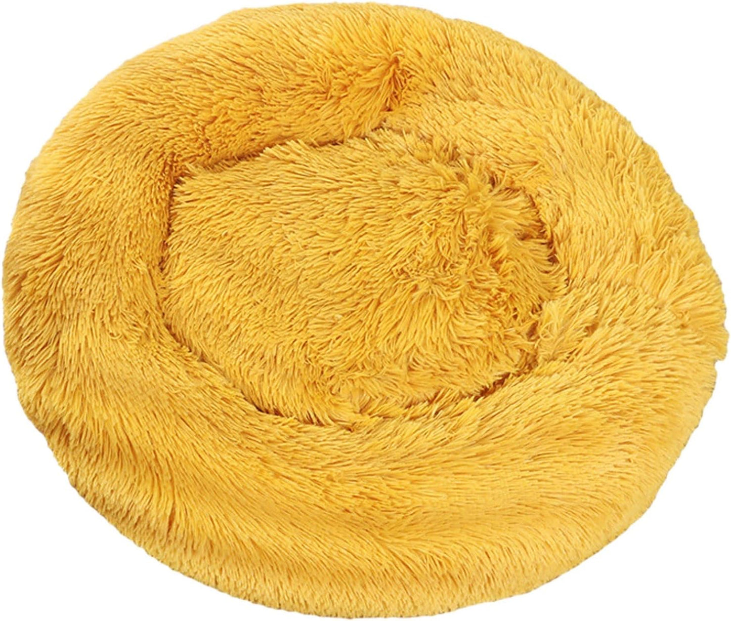 Dog Beds for Extra Large Dogs with Removable Washable Cover Round Bowl Shape Pet Beds for Pug Poodle or Golden Retriever 3 Different Size Dog Beds (Color : Yellow, Size : X-Large)
