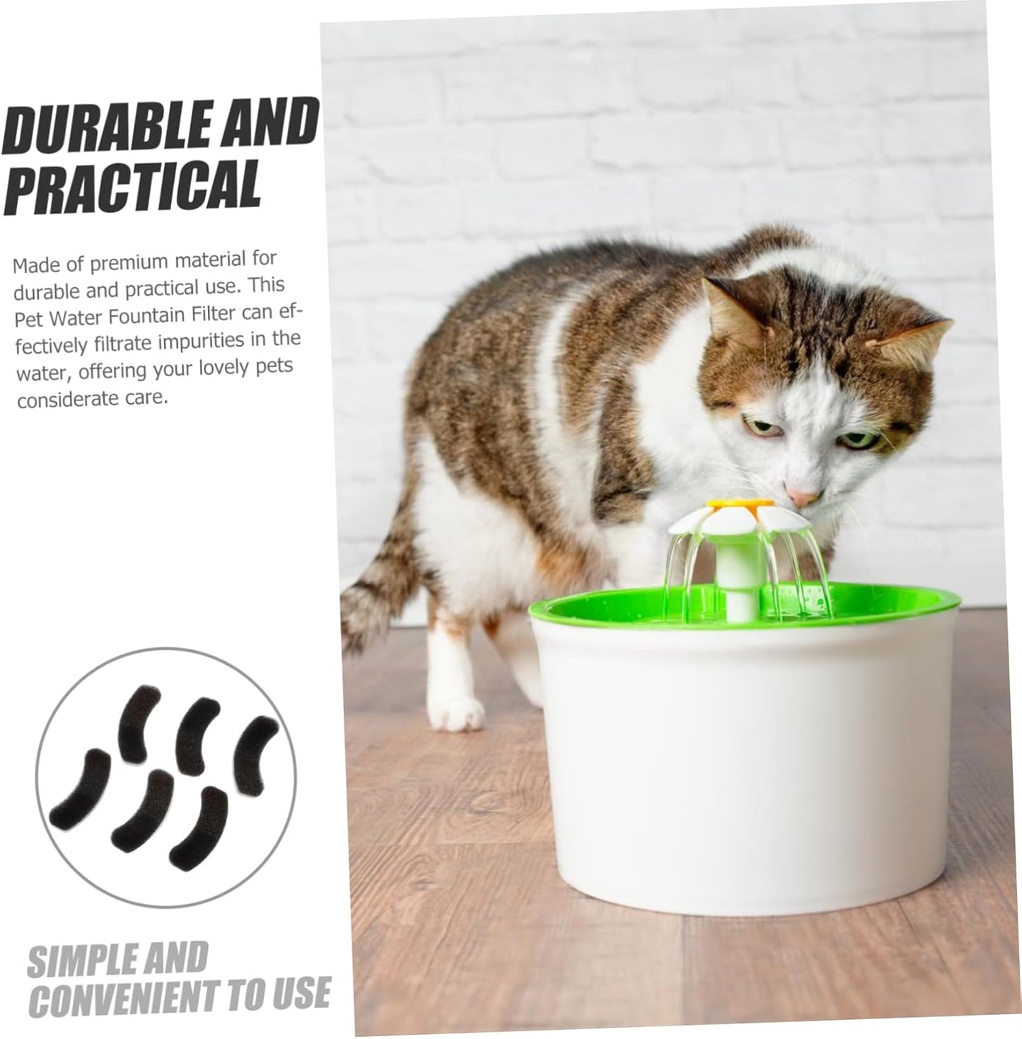 SUPVOX Pet Water Dispenser Filters Replacement for Cat Water Fountain and Dog Fountain Premium Deep Filtration Supplies for Fresh and Healthy Hydration 3.93X1.18X0.78 Inch