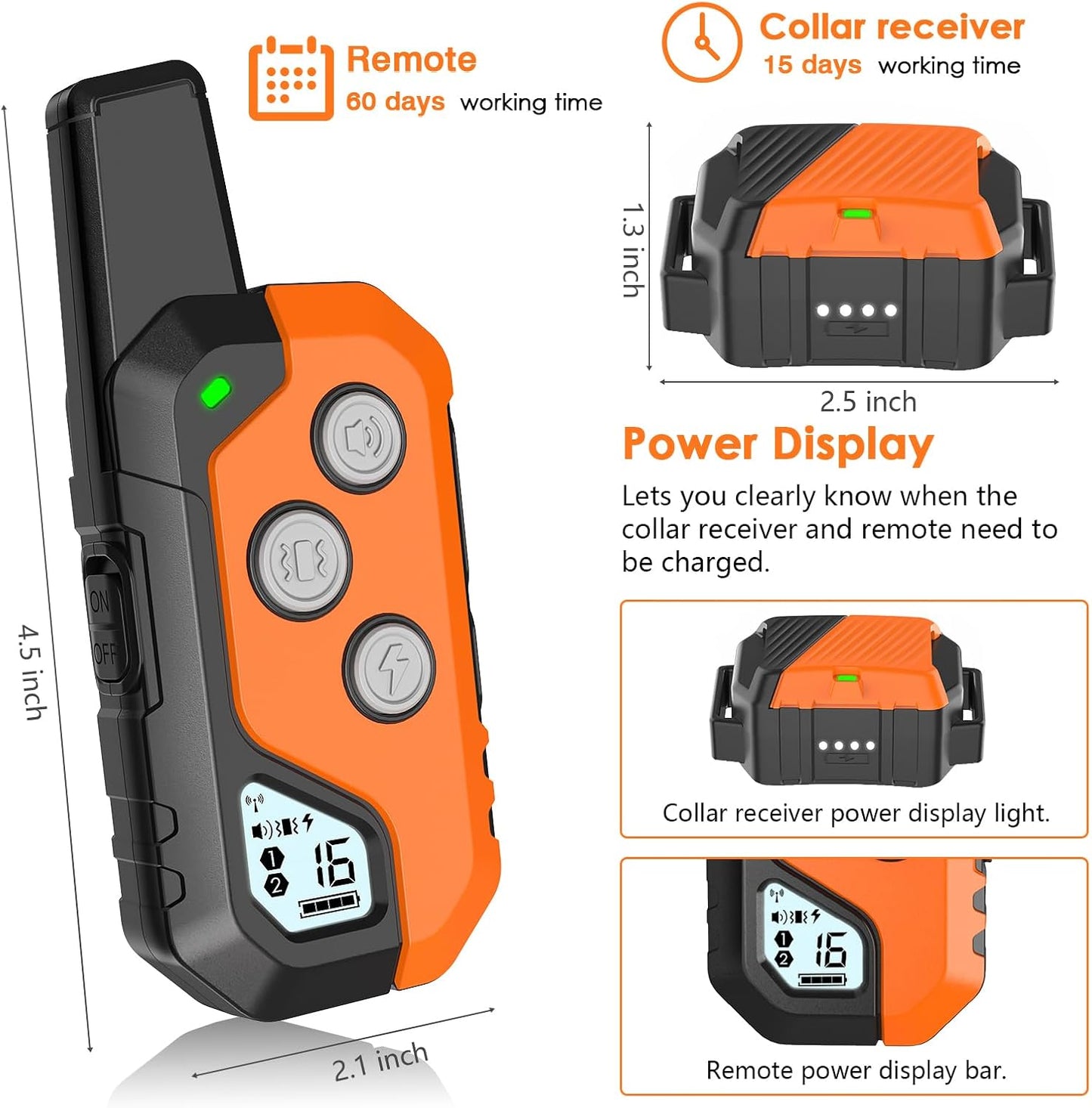 Shock Collar for Dogs, IP67 Waterproof Dog Training Collar with Remote, 3 Training Modes with Beep, Vibration, and Safe Static, Rechargeable for Large Medium