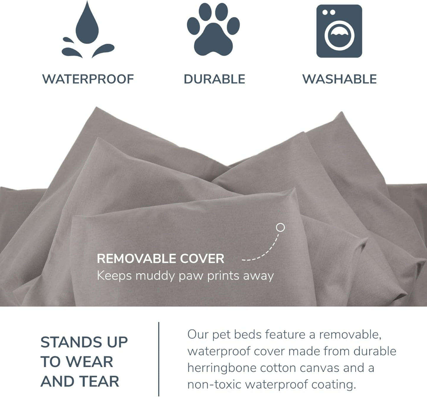 Naturepedic Organic Large Pet Bed - Super Plush Dog & Cat Beds - Ultra Supportive Dog Bed Mat - Ideal Pet Bed with No Polyurethane Foam - 35" x 22" x 4"