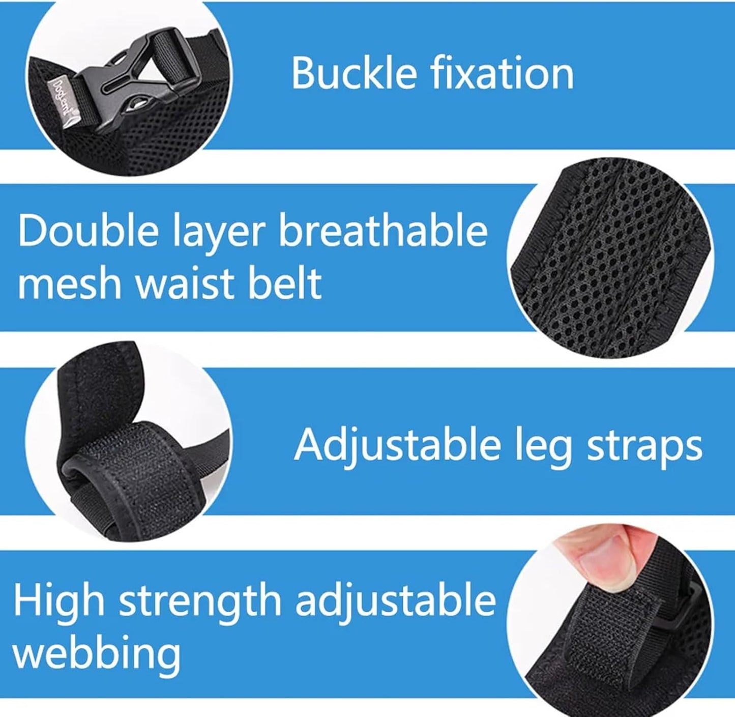 Hip Support for Dogs - Pet Correction Aid, Breathable Hip Belt Lift Brace, Auxiliary Dog Harness, Walking Travel Outgoing Assistance, Home Mobility Support, Comfortable Ergonomic Dog Recovery Gear